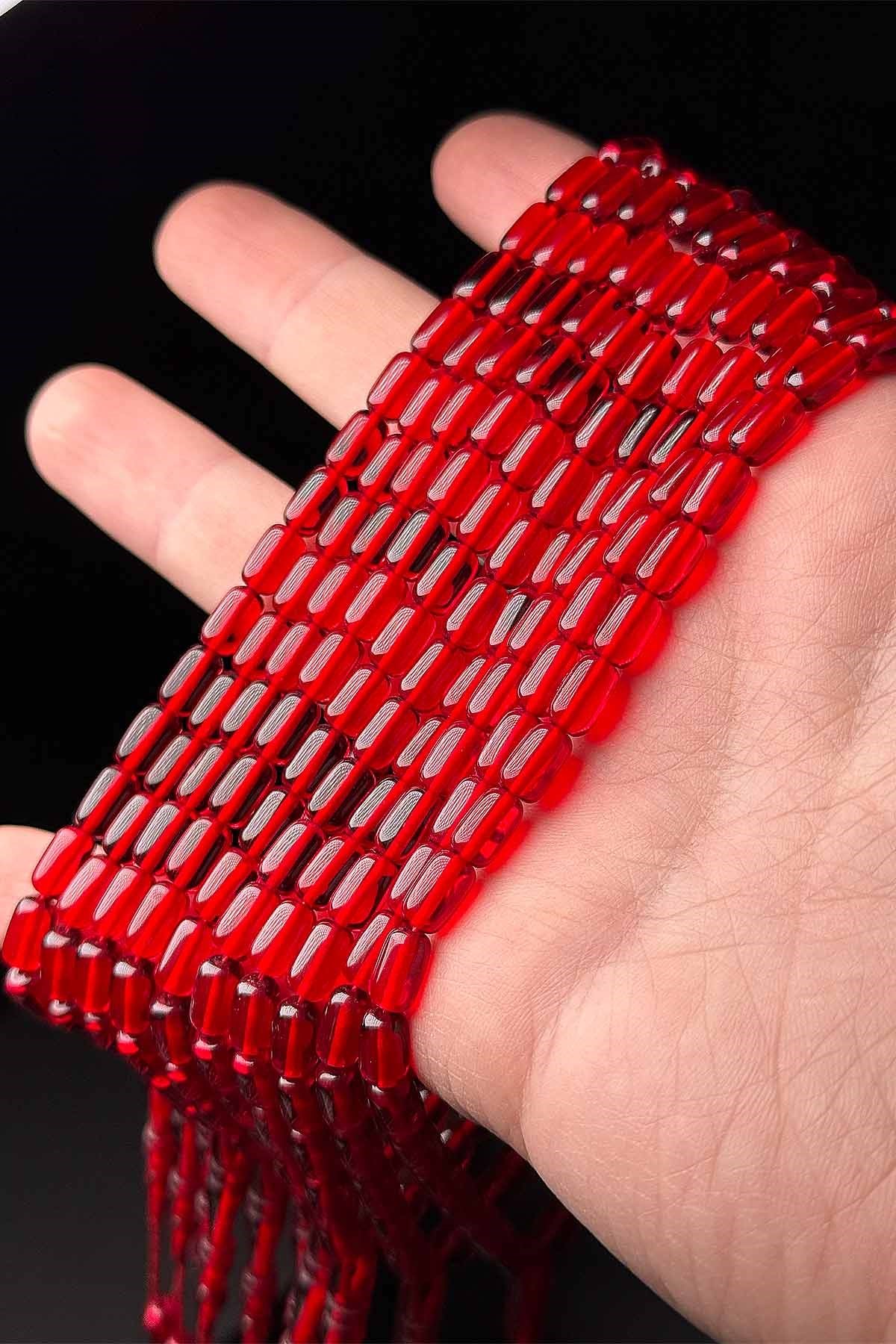 İdeal Boy Akıcı Çekim Kırmızı Ateş Kehribar Tesbih