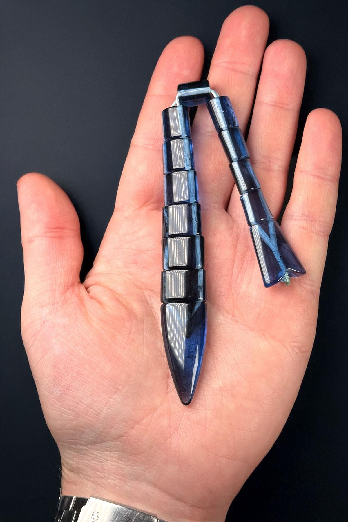 Alacalı Mavi Usta İşçilik Balık Tesbih