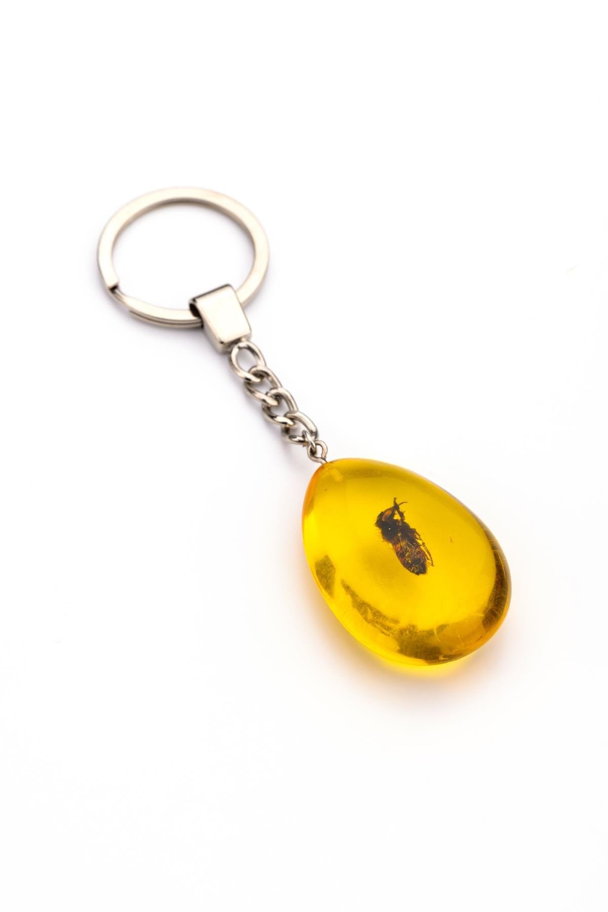 Arı Fosilli Damla Model Anahtarlık