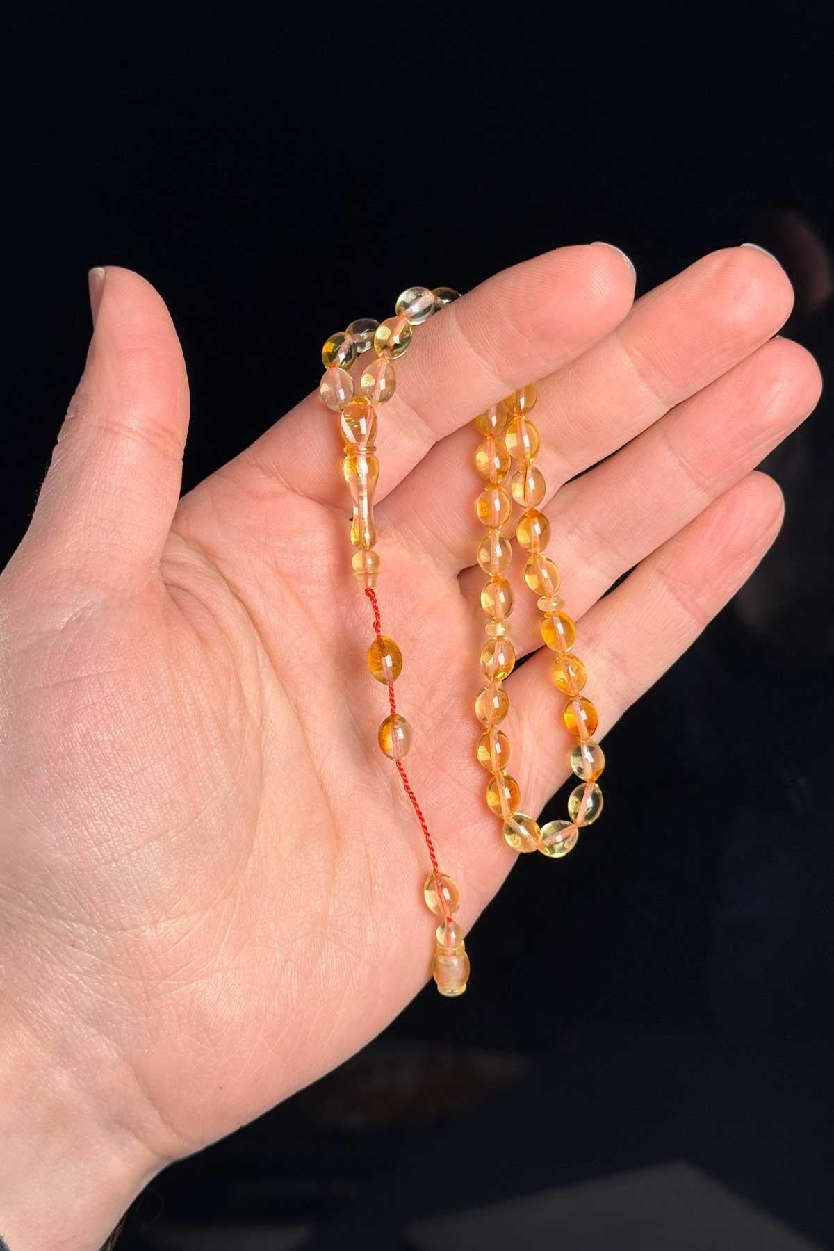 Bilek Boy Sistemli Arpa 2.Kalite İşçilik Kaya Damla Kehribar Tesbih