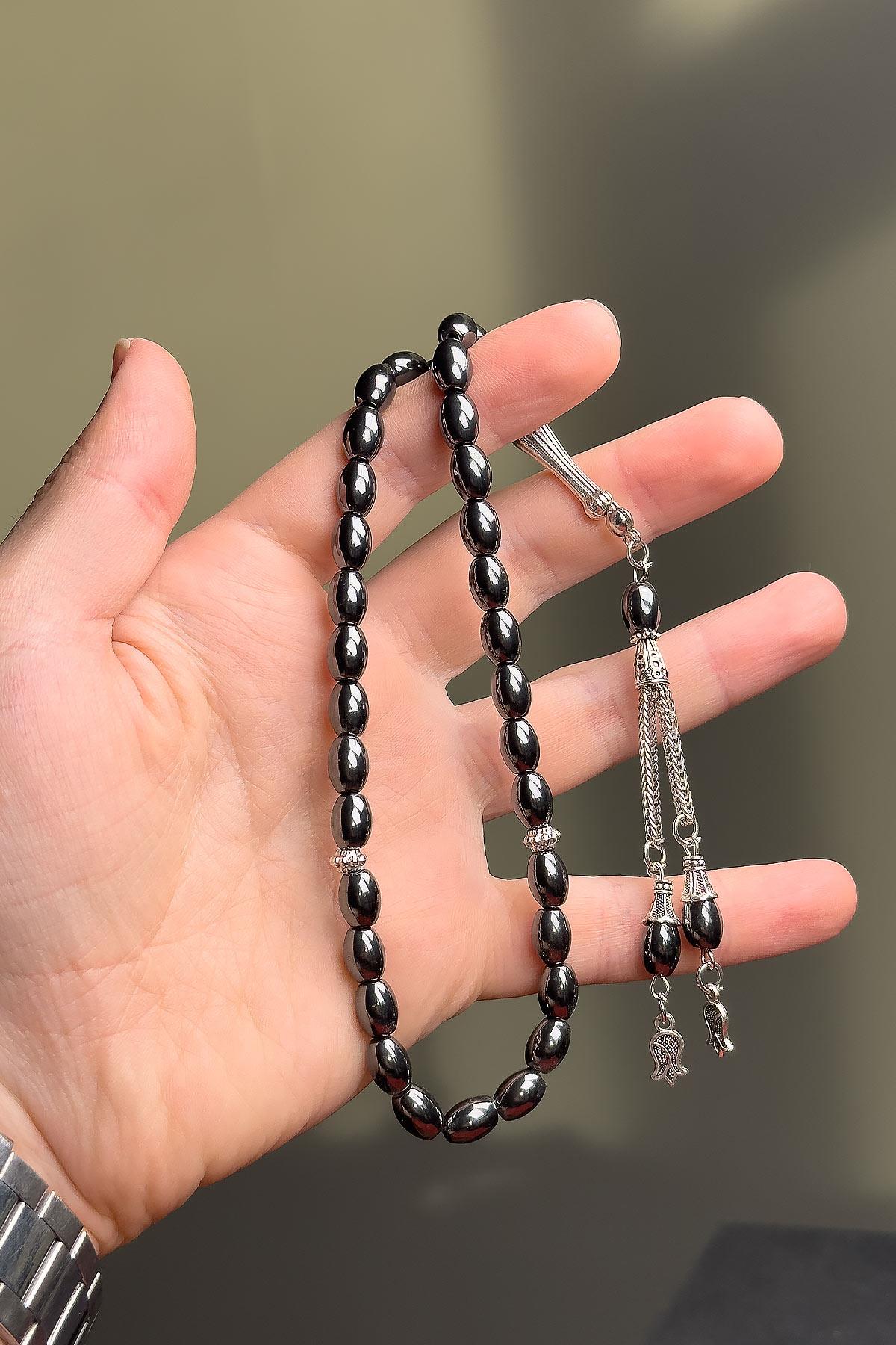 Arpa Tane Hematit Taşı Tesbih