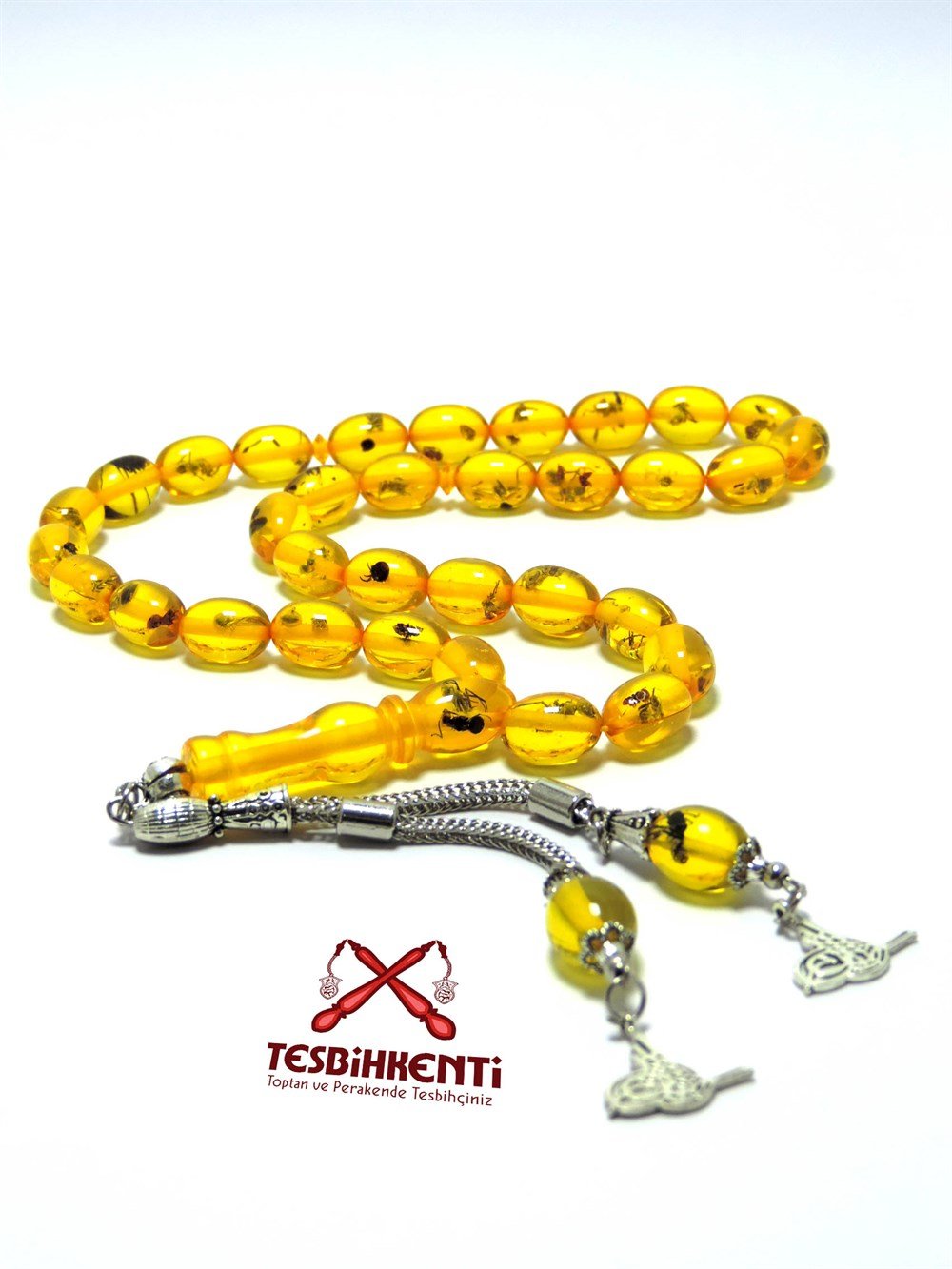 Beyzi Kesim Karınca Fosilli Tesbih