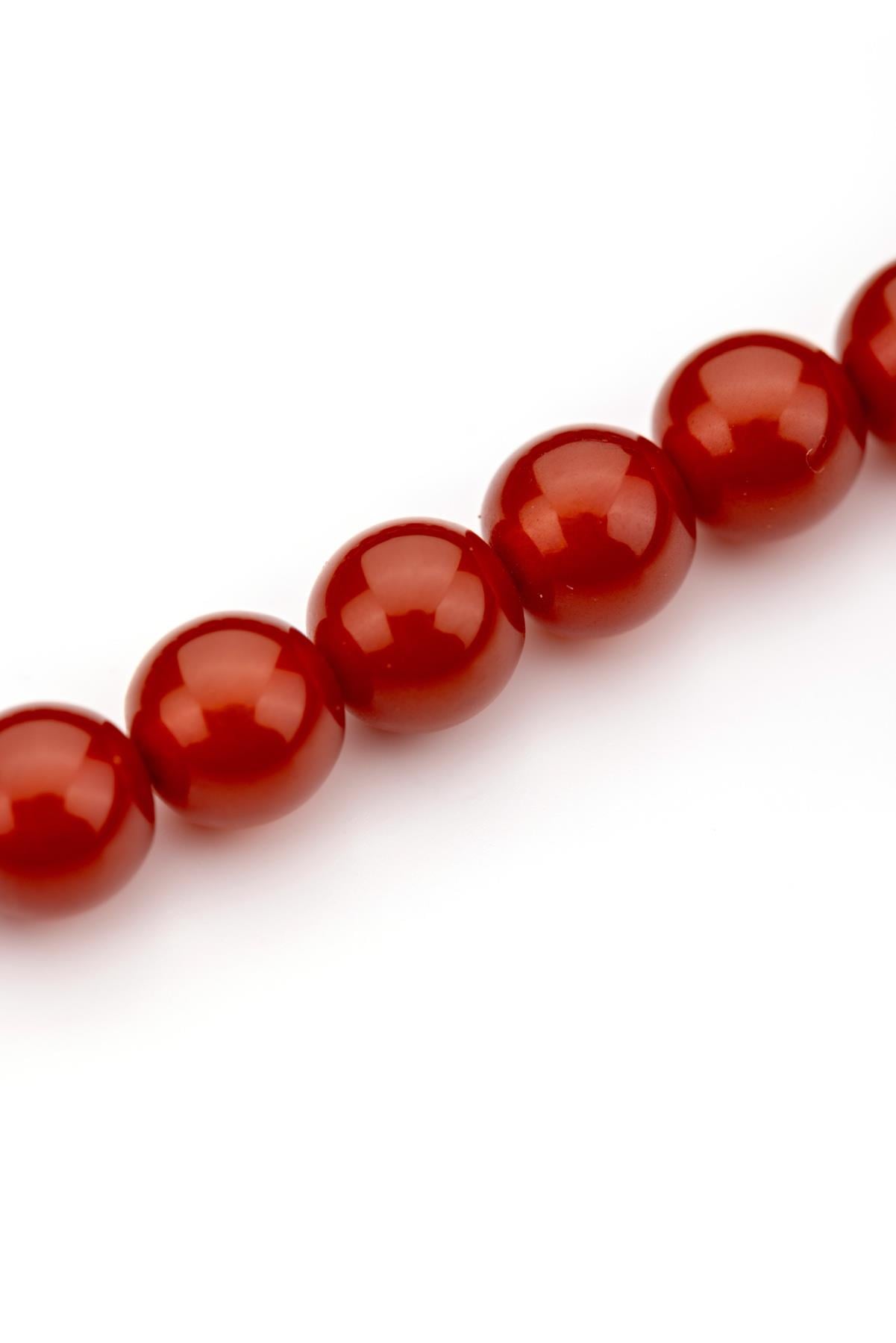 Bilek Boy Bordo Renk Toz Kehribar Tesbih