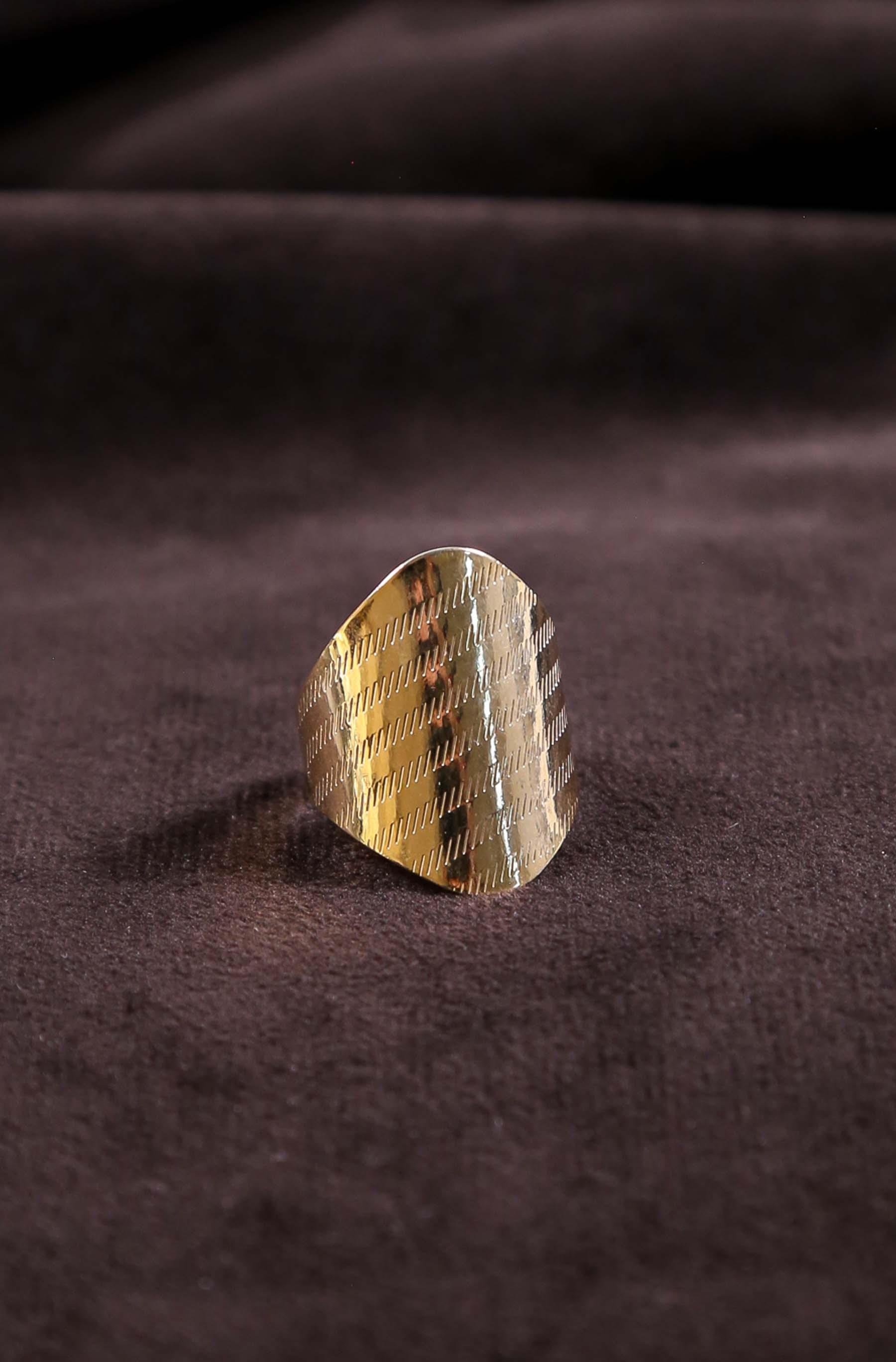 Bronz Renk Otantik Metal Ayarlanabilir Kadın Yüzük