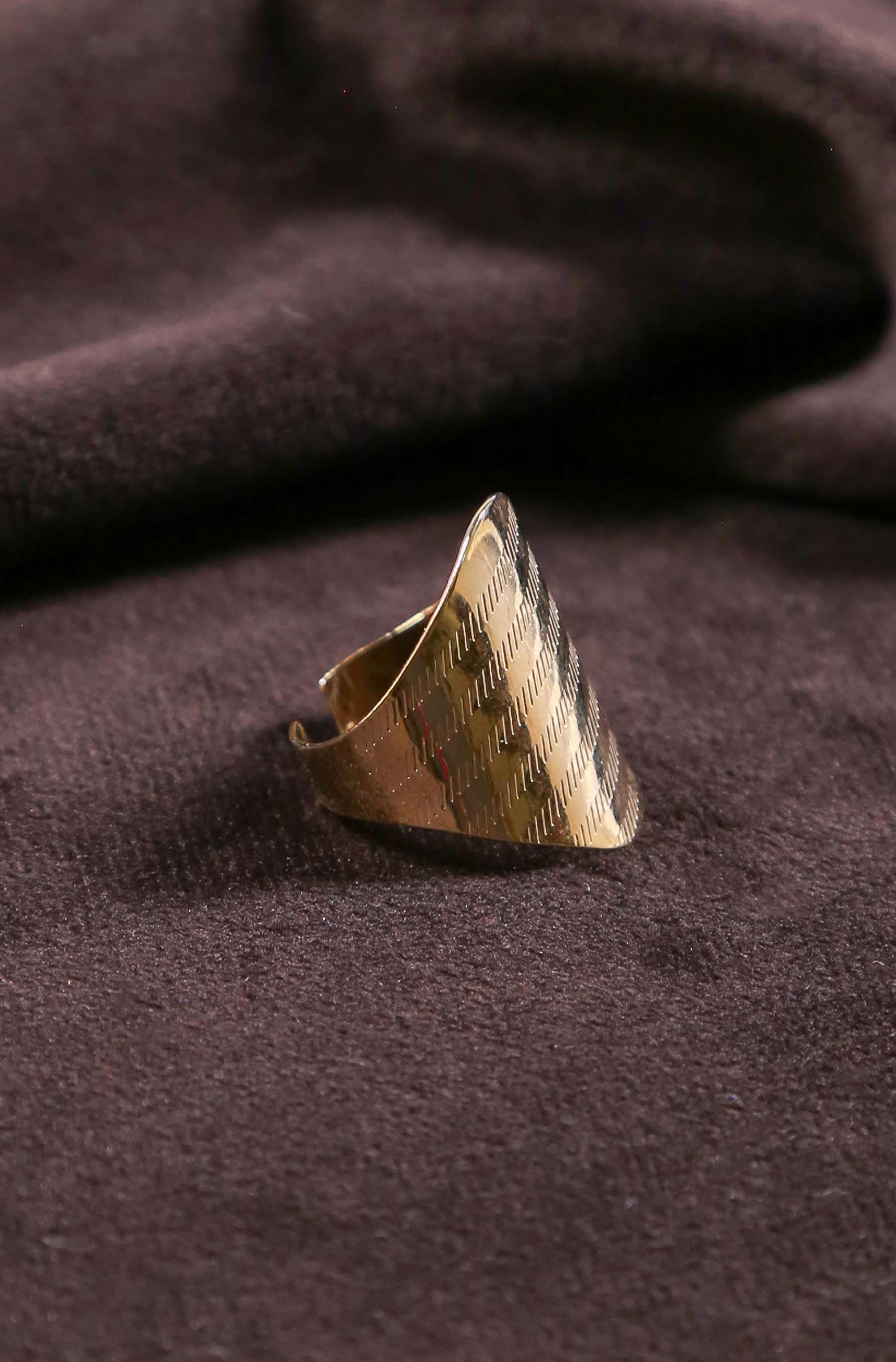 Bronz Renk Otantik Metal Ayarlanabilir Kadın Yüzük