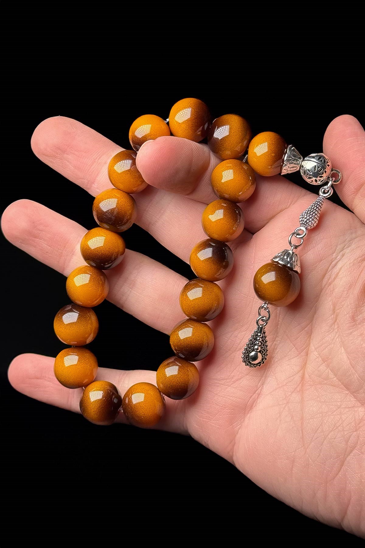 Yüksek Kalite Cam Tesbih Kaplan Gözü Benzetme Maskot