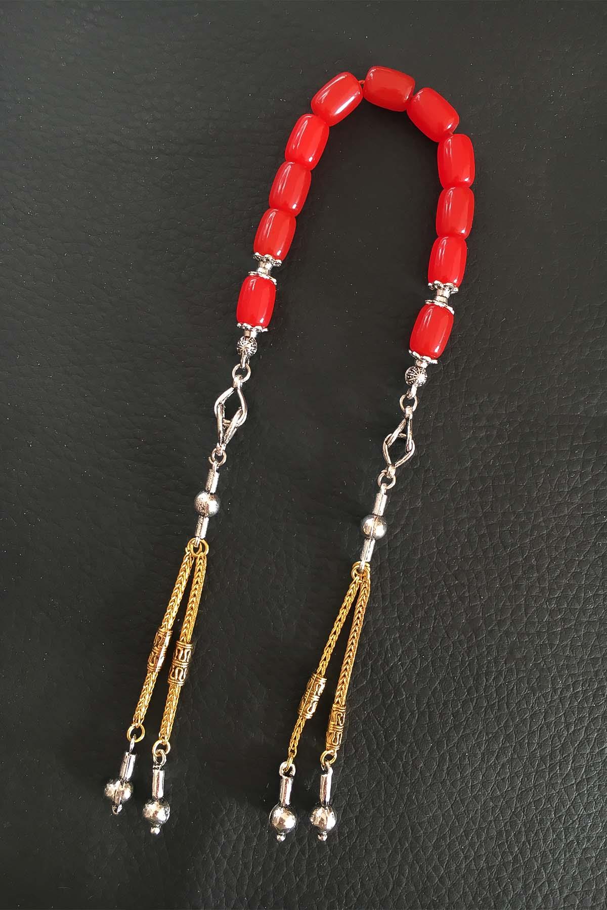 Çift Püsküllü Zar Renk Sıkma Kehribar Zaza Tesbih