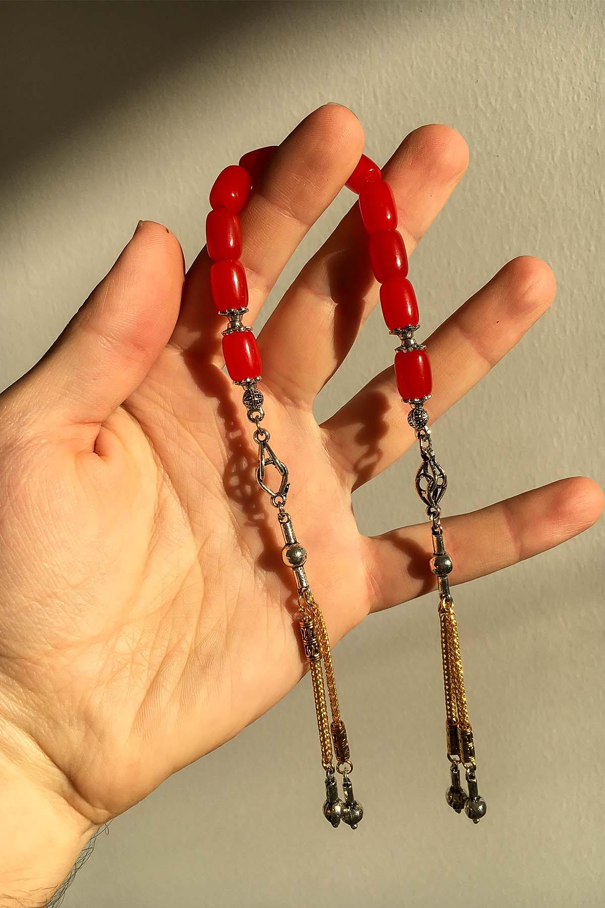 Çift Püsküllü Zar Renk Sıkma Kehribar Zaza Tesbih