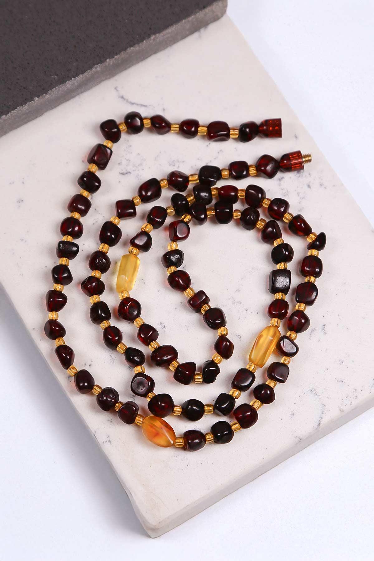 Doğal Damla Kehribar Kolye