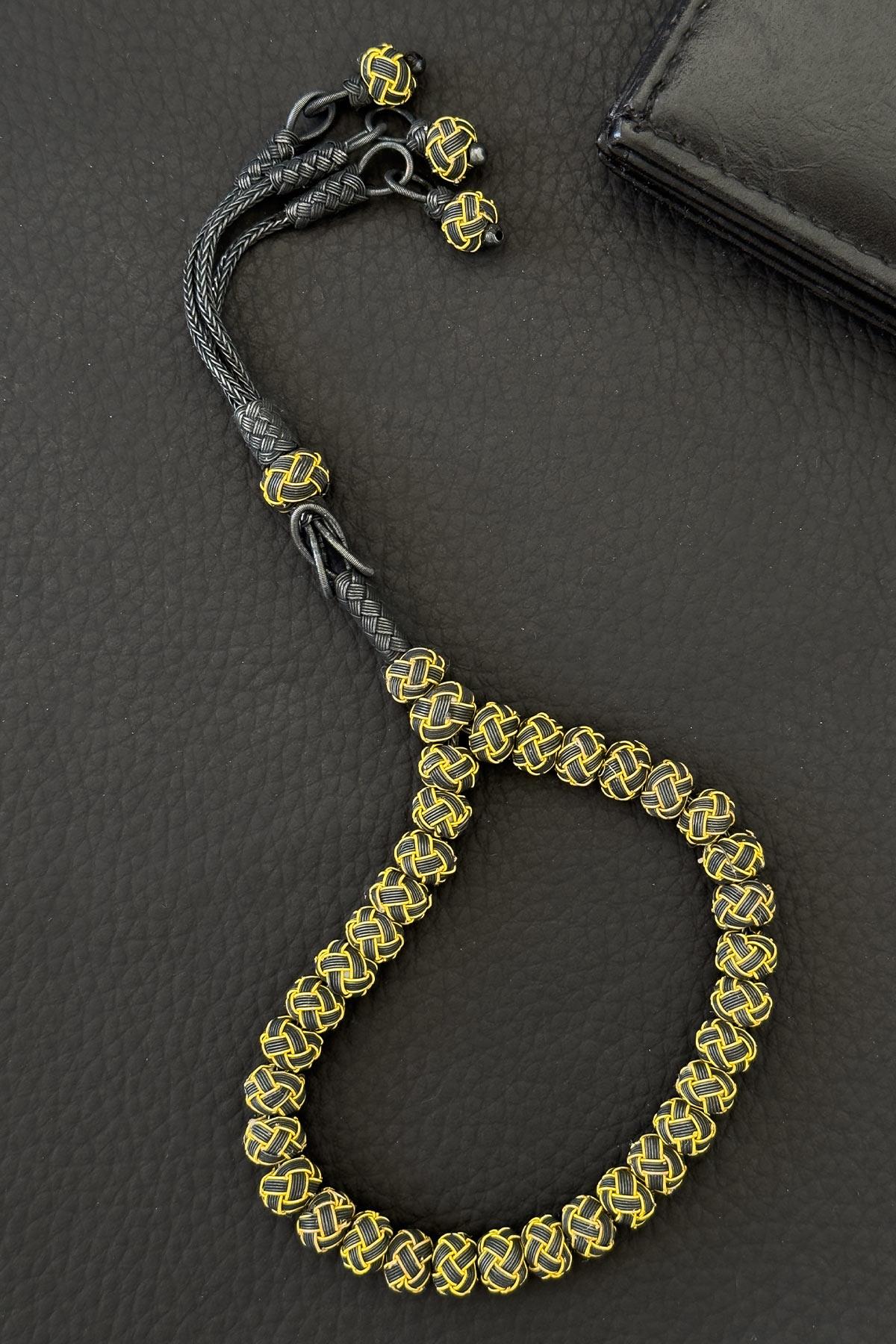 Emek ve Sanat Siyah Renk 1000 Ayar Gümüş Kazaz Tesbih