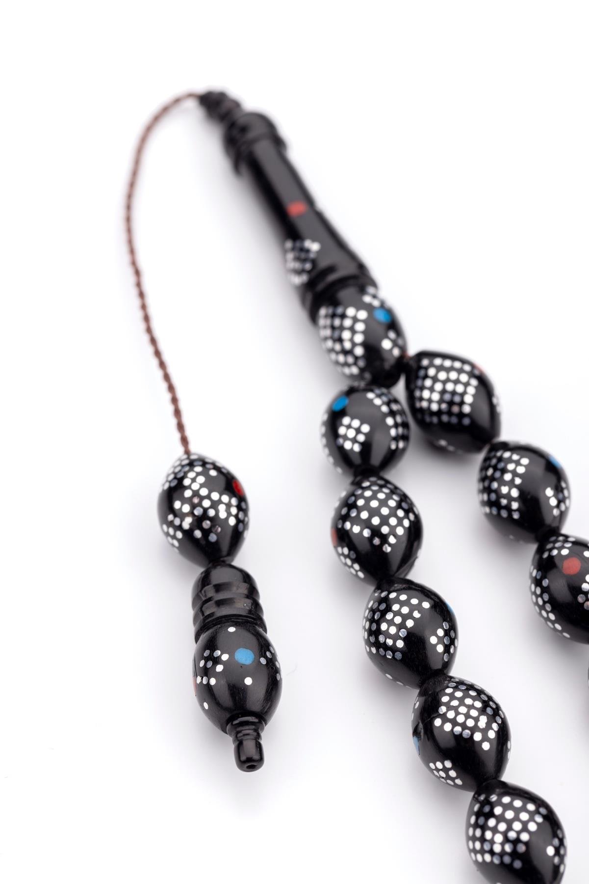 Geometrik Zanaat Dörtgen Motif İşlemeli 17lik Kuka Tesbih