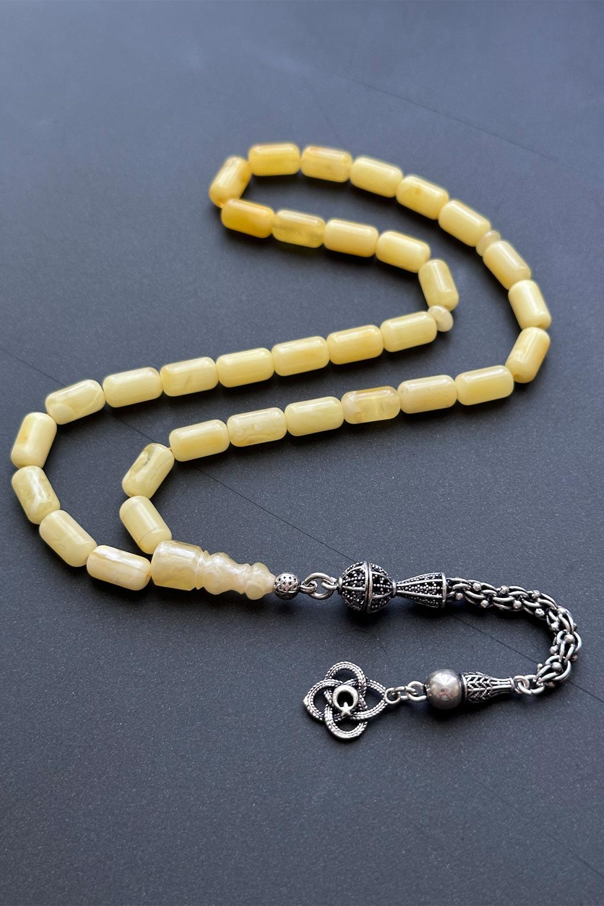 Gümüş Tasarımlı Kapsül Damla Kehribar