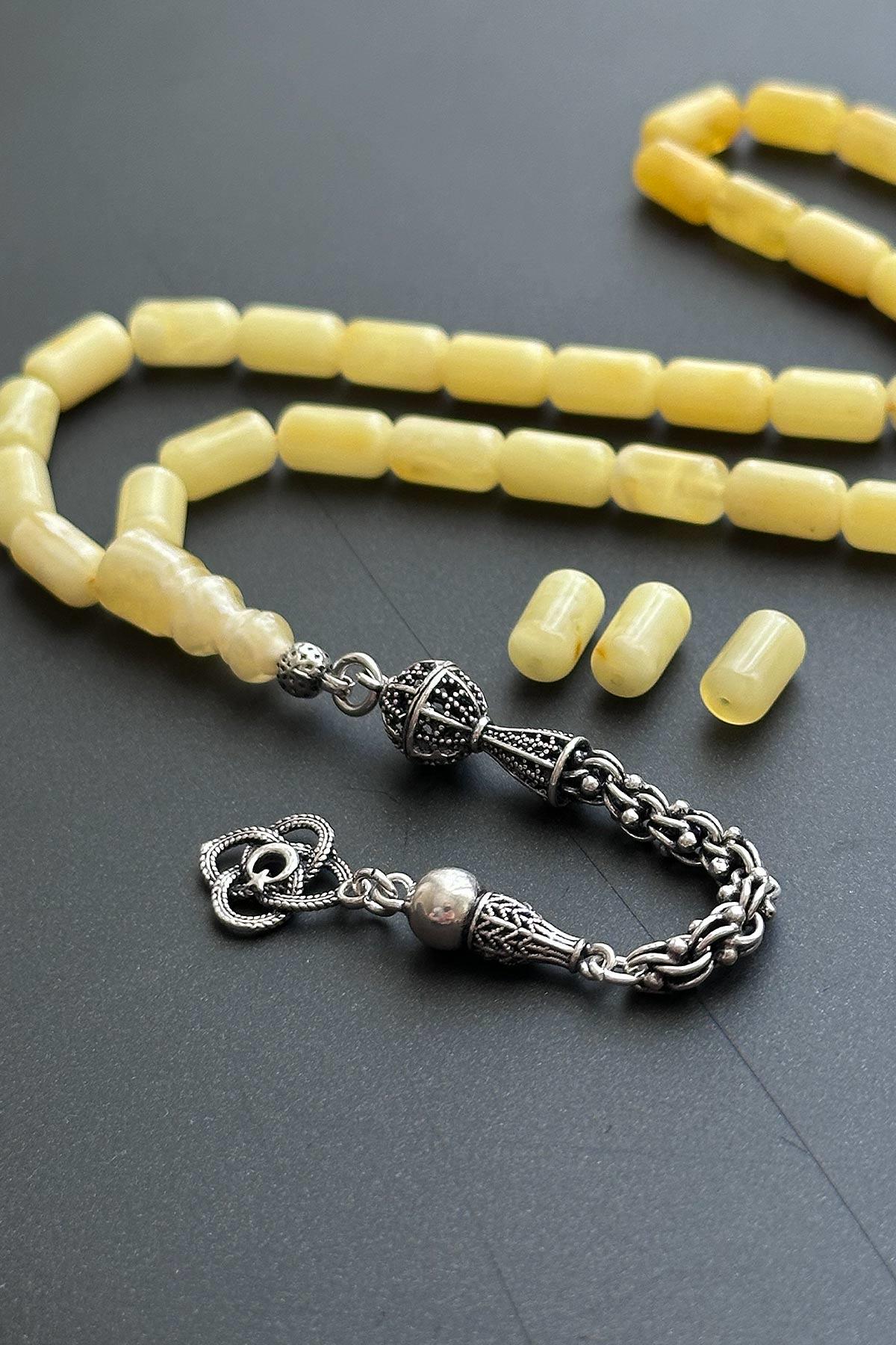 Gümüş Tasarımlı Kapsül Damla Kehribar