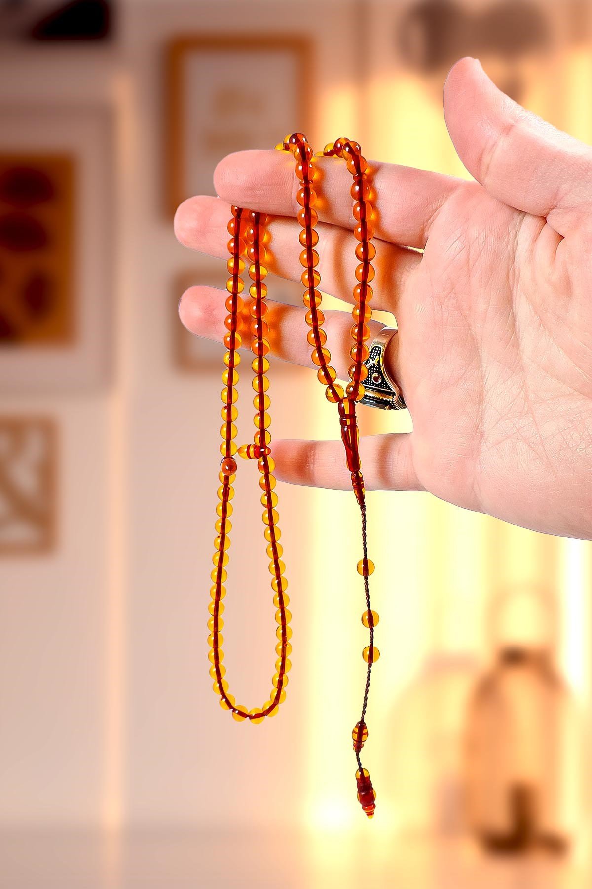 Günlük Kullanıma Uygun Sarı Renk 99luk Namaz Tesbihi