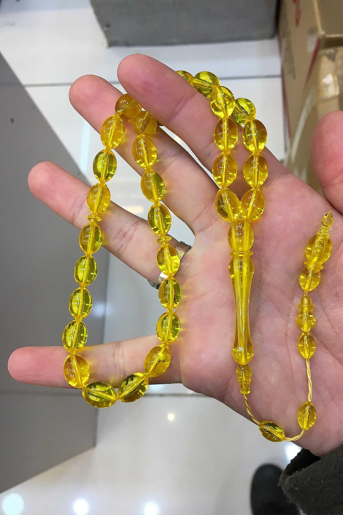 Güzel Çekimli Gold Sarı Renk Erkek İçin Tesbih