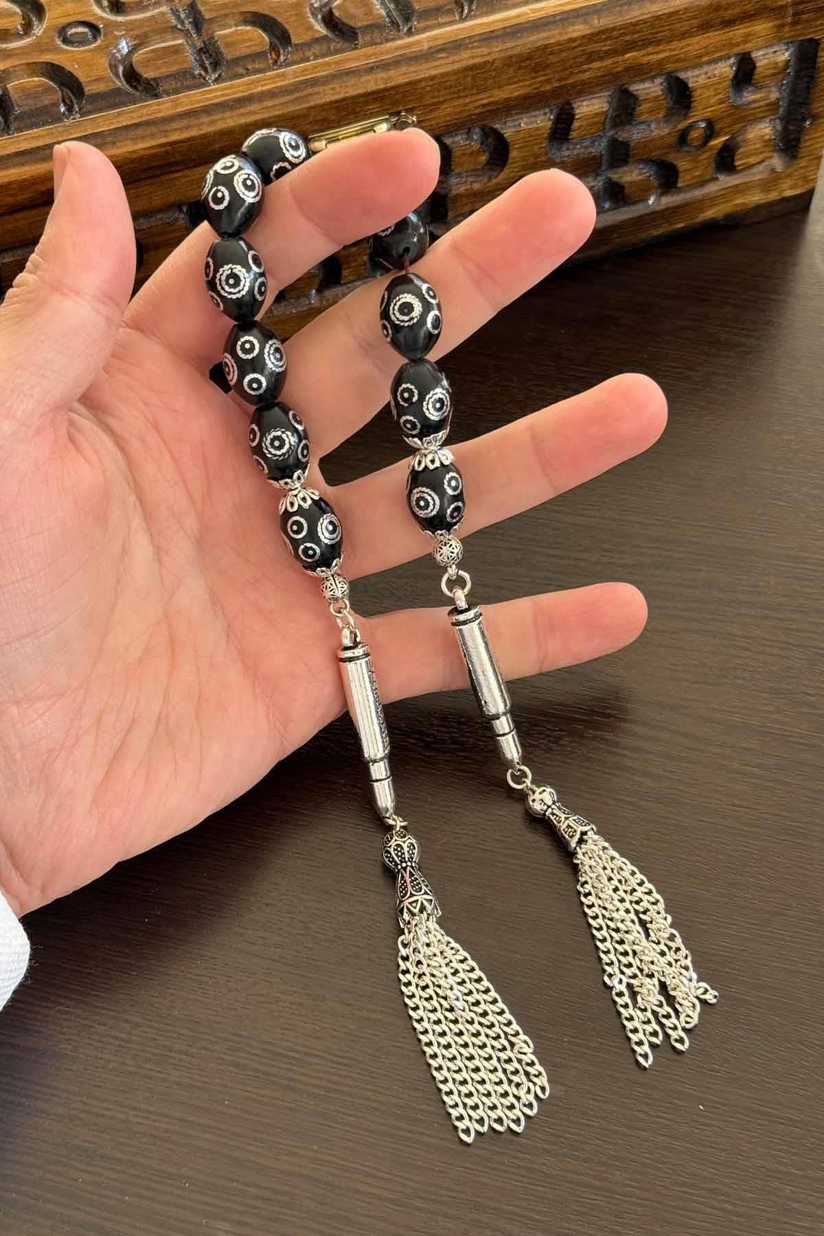 İri Tane İşlemeli Kuka Zaza Tesbih