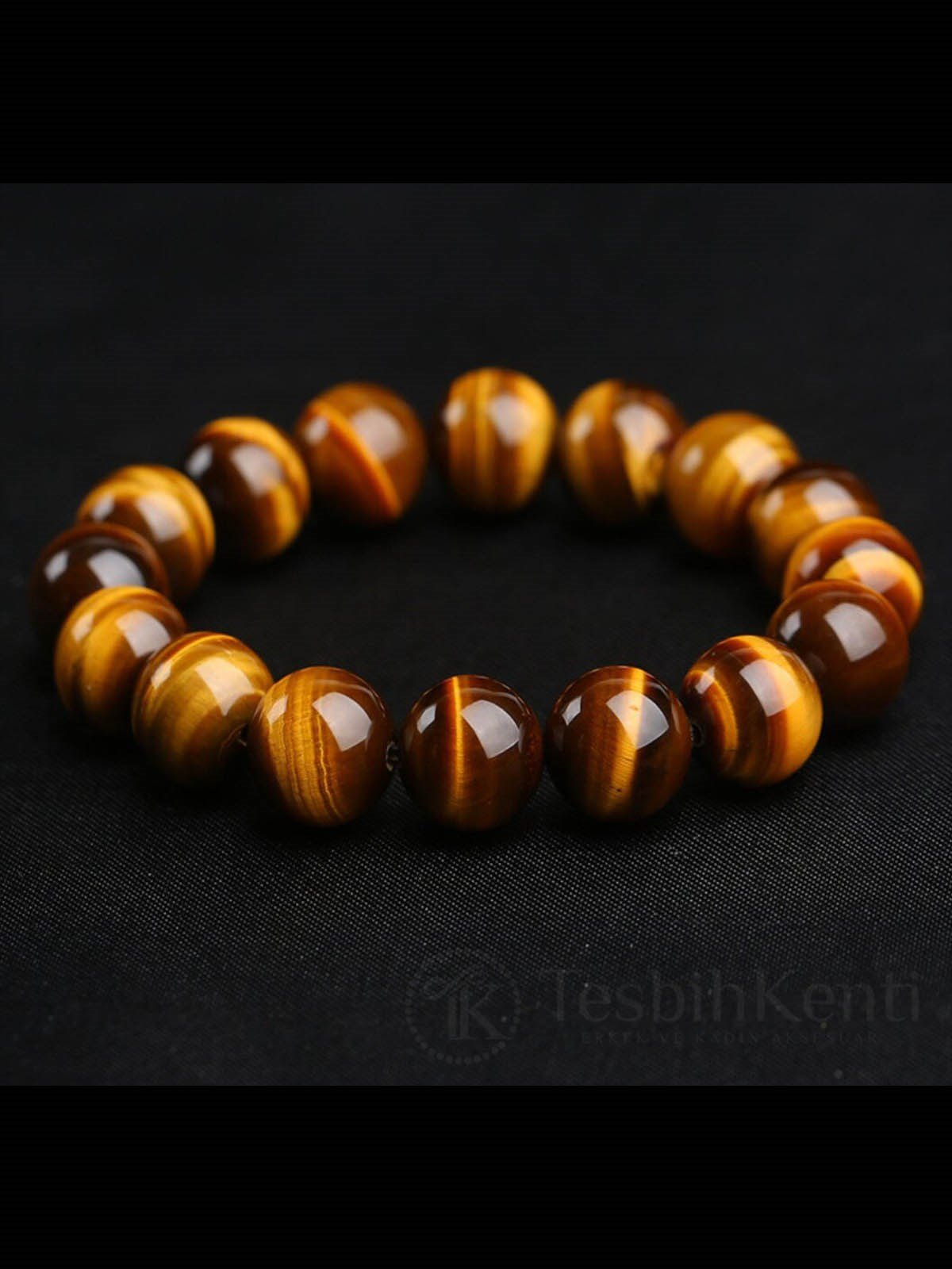 İri Taneli Kaplan Gözü Doğal Taş Bileklik