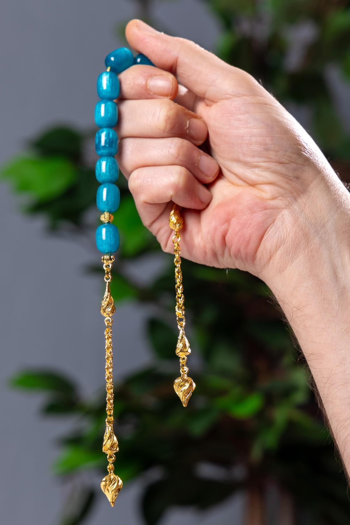 İri Taneli Özel Sarı Püsküllü Zaza Tesbih