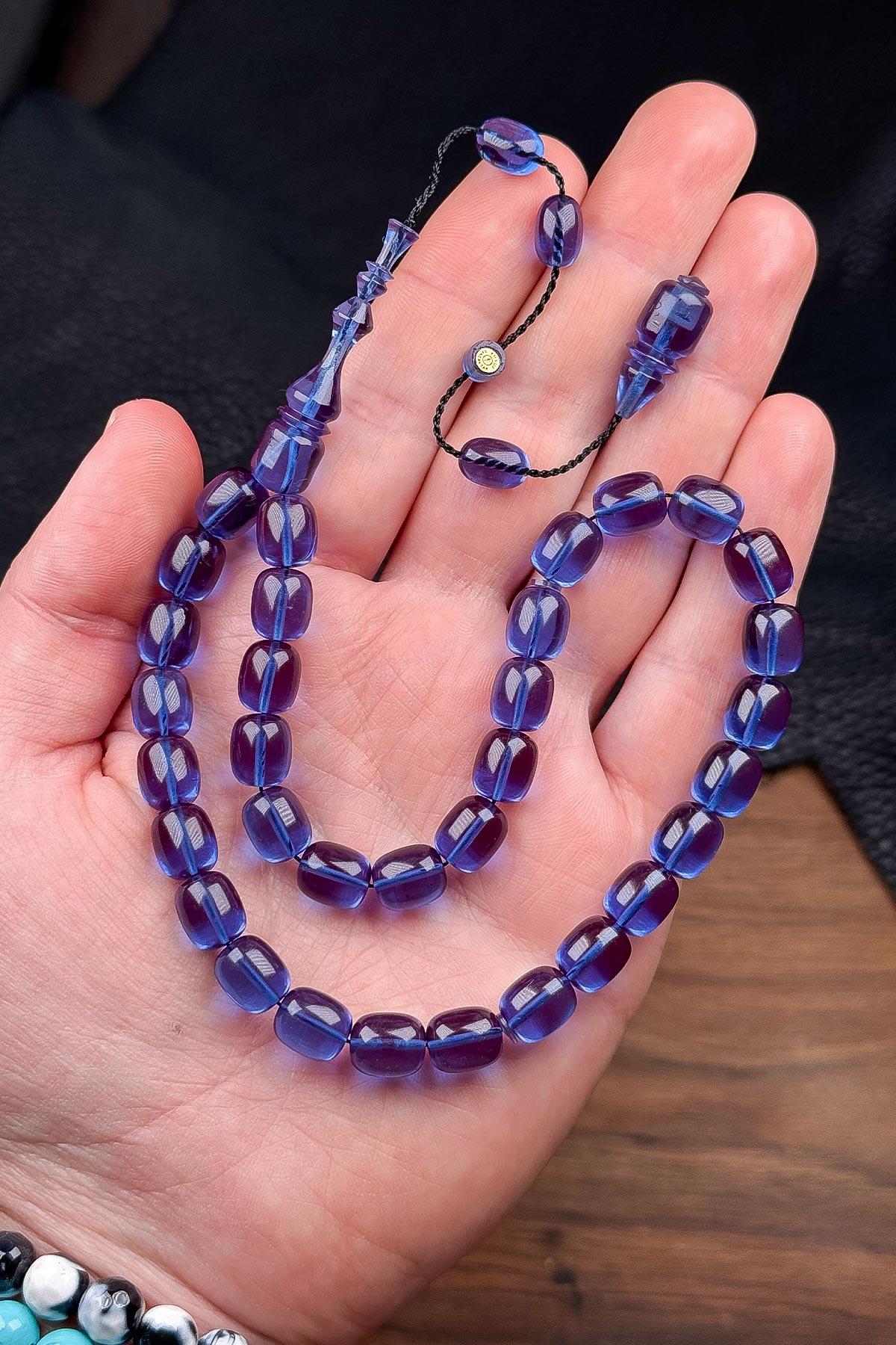 Kadifemsi Çekimiyle Usta İşçilik Mor Ateş Kehribar Tesbih