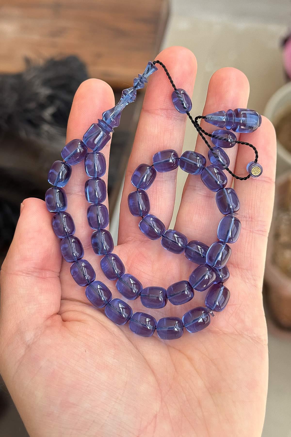 Kadifemsi Çekimiyle Usta İşçilik Mor Ateş Kehribar Tesbih