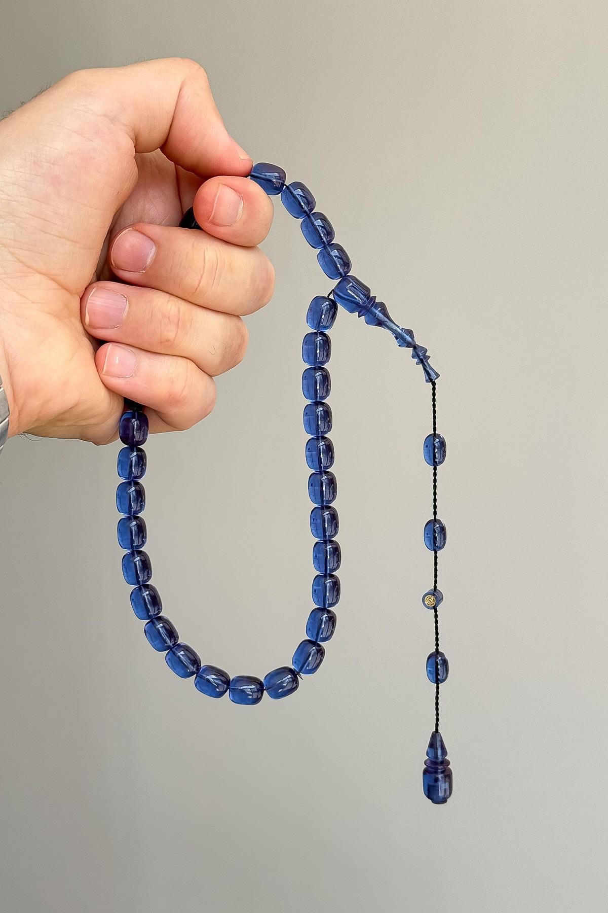 Kadifemsi Çekimiyle Usta İşçilik Mor Ateş Kehribar Tesbih