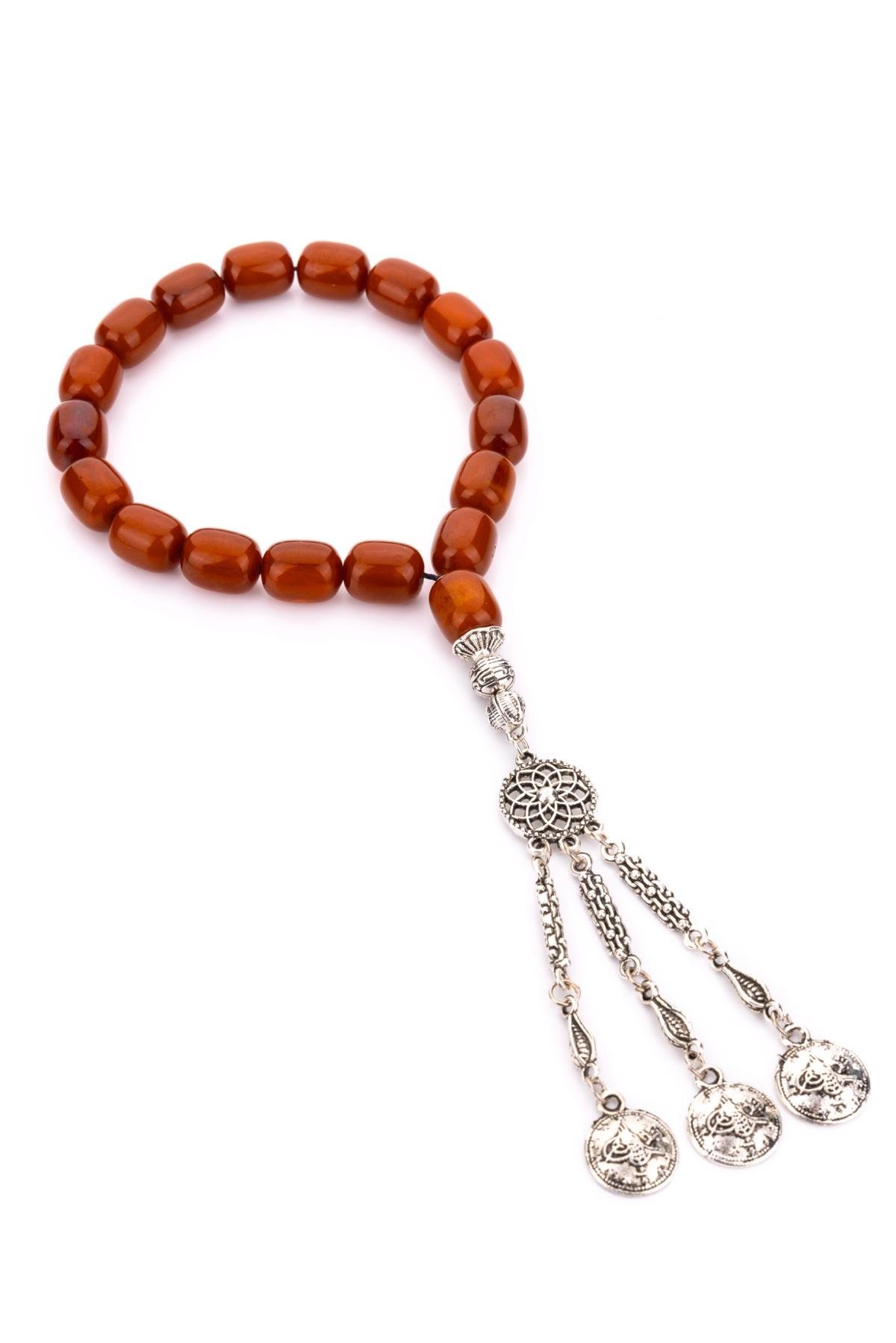 Kahverengi Özel Püsküllü 17lik Maskot Tesbih