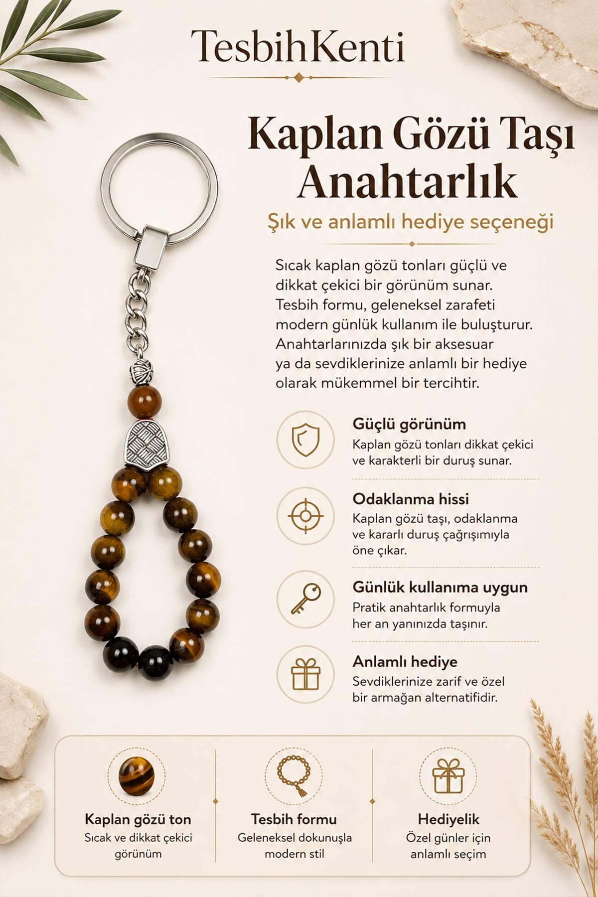Kaplan Gözü Anahtarlık
