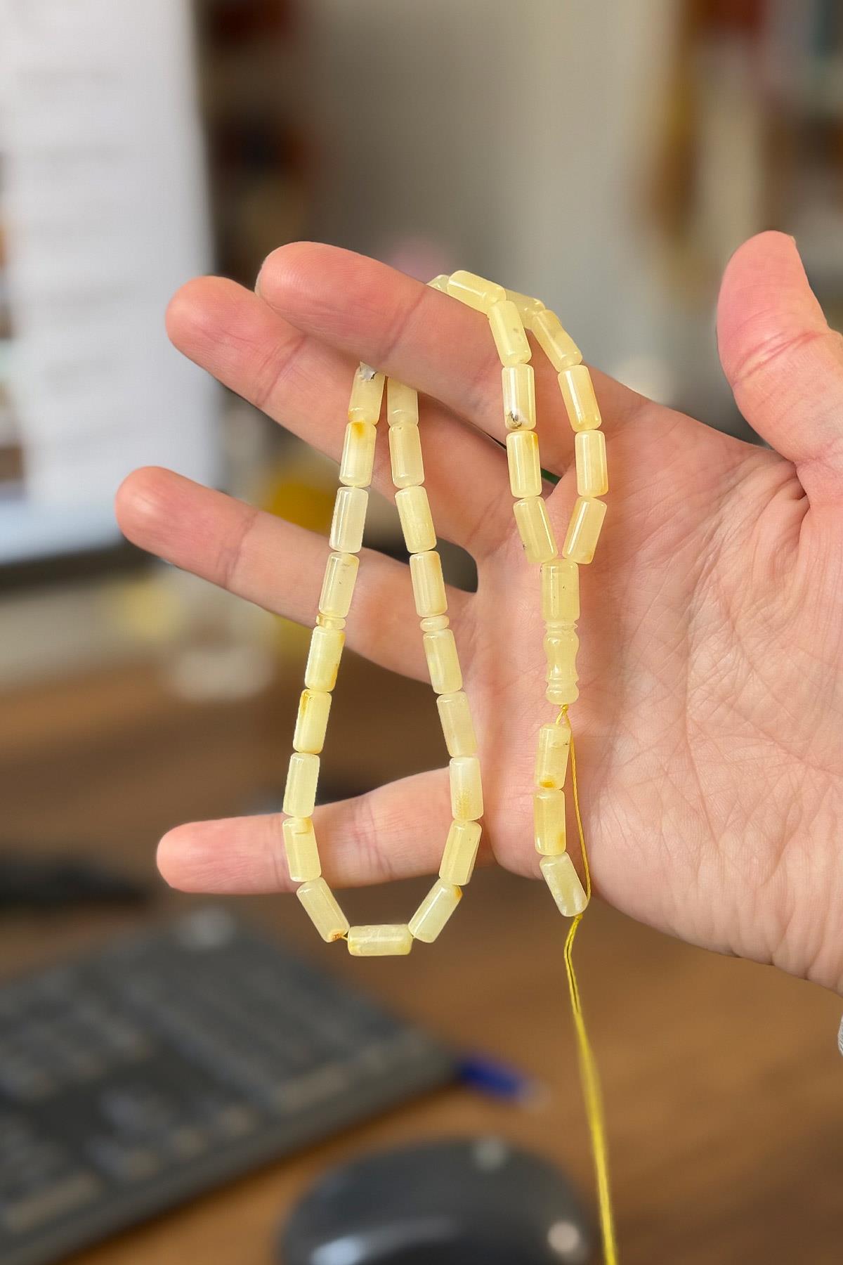 3 Yedek Taneli Püskülsüz Kapsül Kaya Damla Kehribar Tesbih