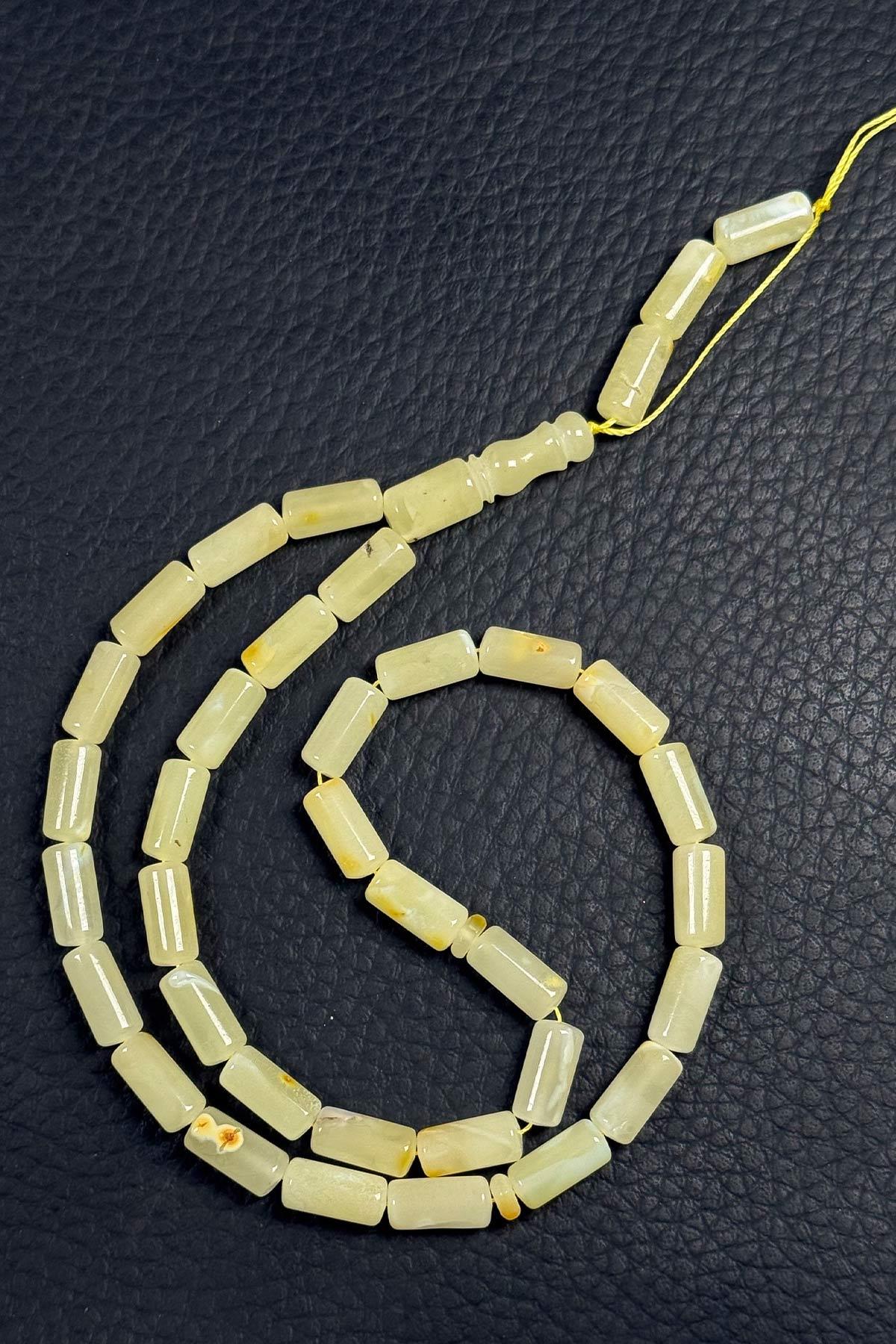 3 Yedek Taneli Püskülsüz Kapsül Kaya Damla Kehribar Tesbih