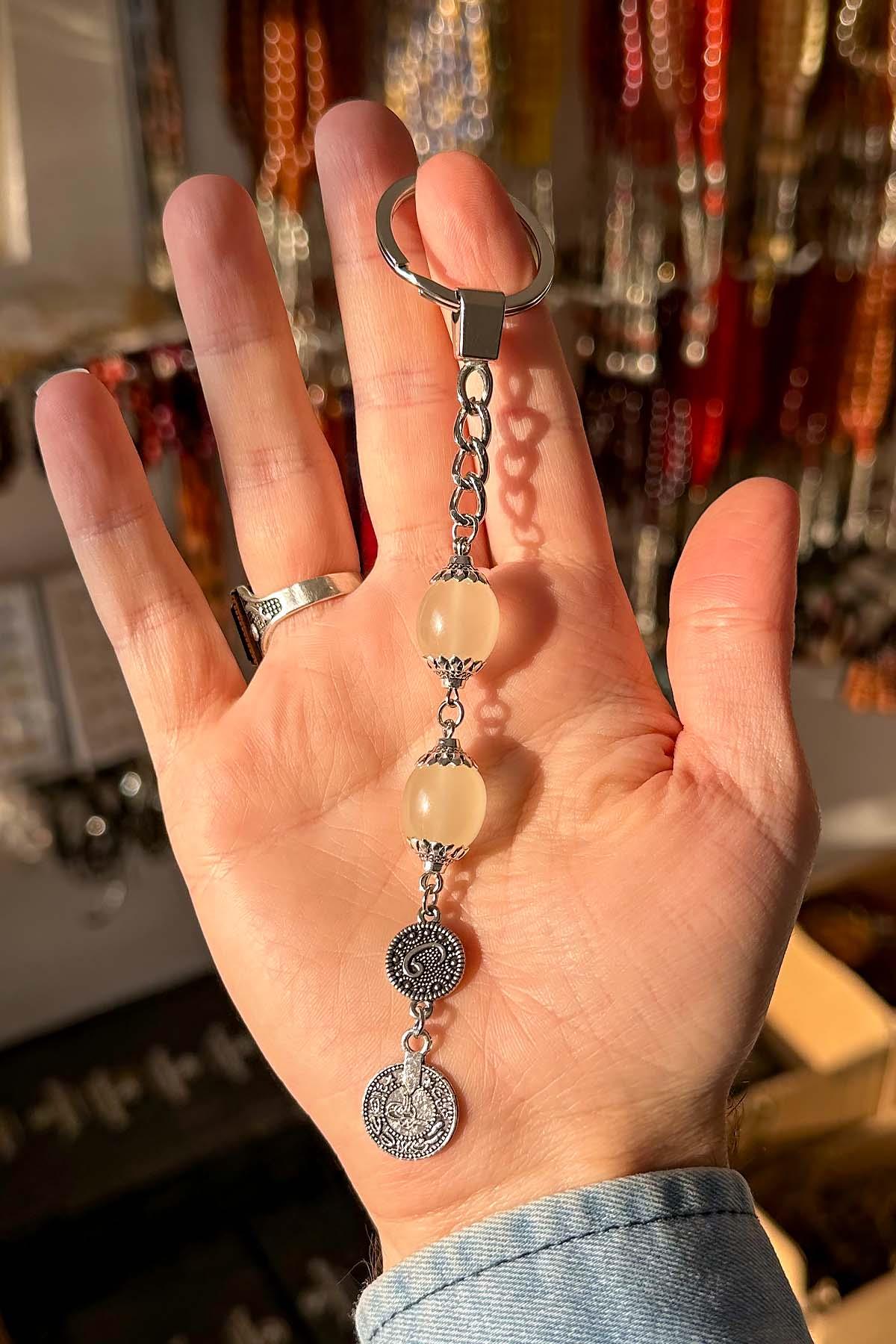 Karanlıkta Parlayan Kedi Gözü Anahtarlık