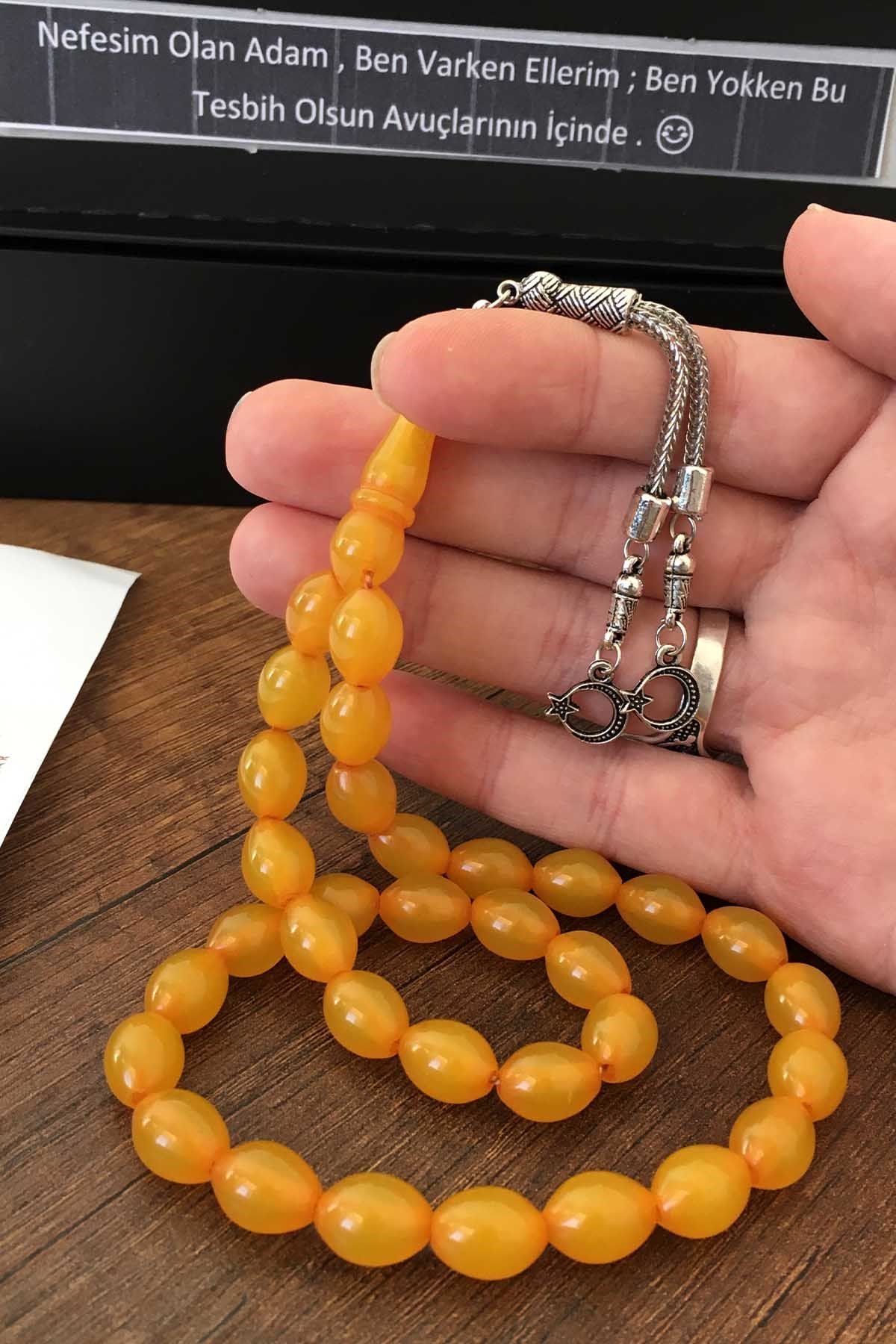 Karton Kutuda Sevgiliye Özel Yazı Toz Kehribar Tesbih