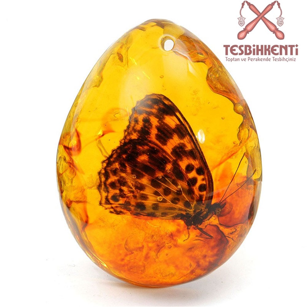 Kelebek Fosilli Toz Kehribar