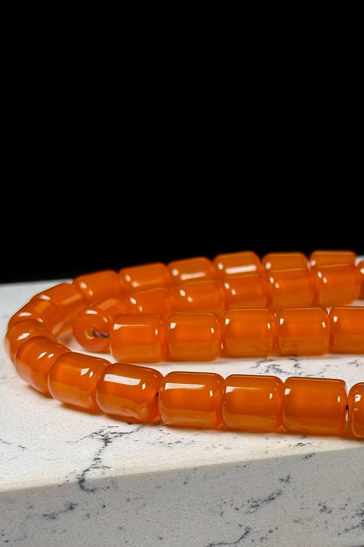Kesme Metal Kazaz Püsküllü Zar Kehribar Tesbih