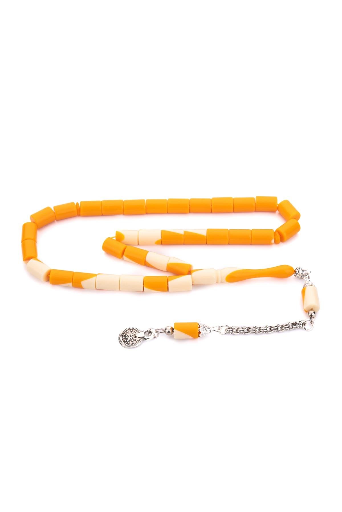 Kesme Tane Tek Koza Püsküllü Hardal Sarısı Bilardo Tesbih