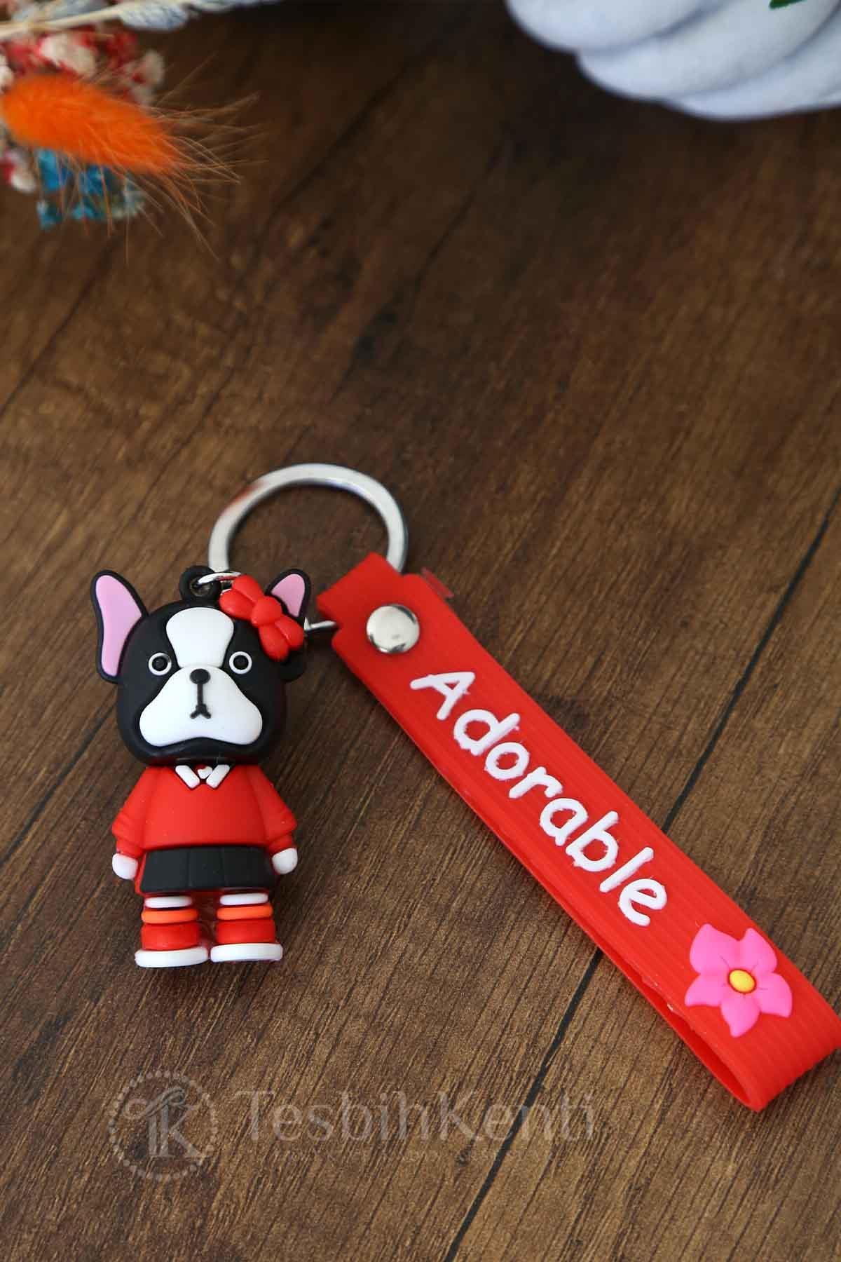Kırmızı Renk Adorable Silikon Anahtarlık