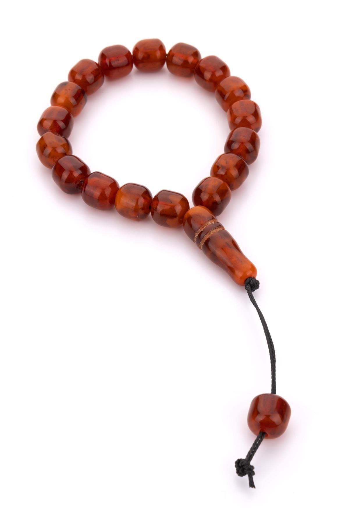 Koyu Bal Rengi 17lik Stres için Maskot Tesbih