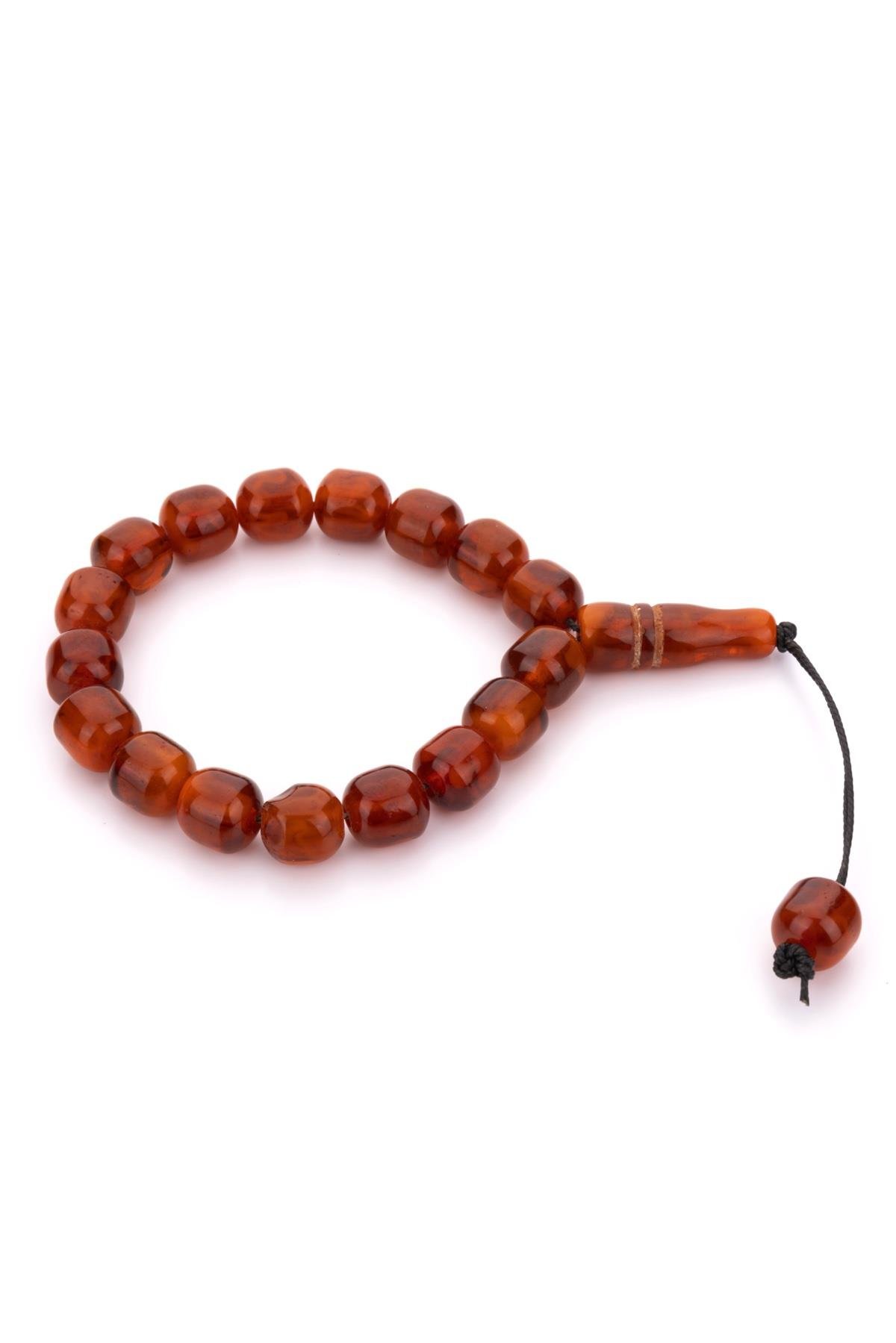 Koyu Bal Rengi 17lik Stres için Maskot Tesbih