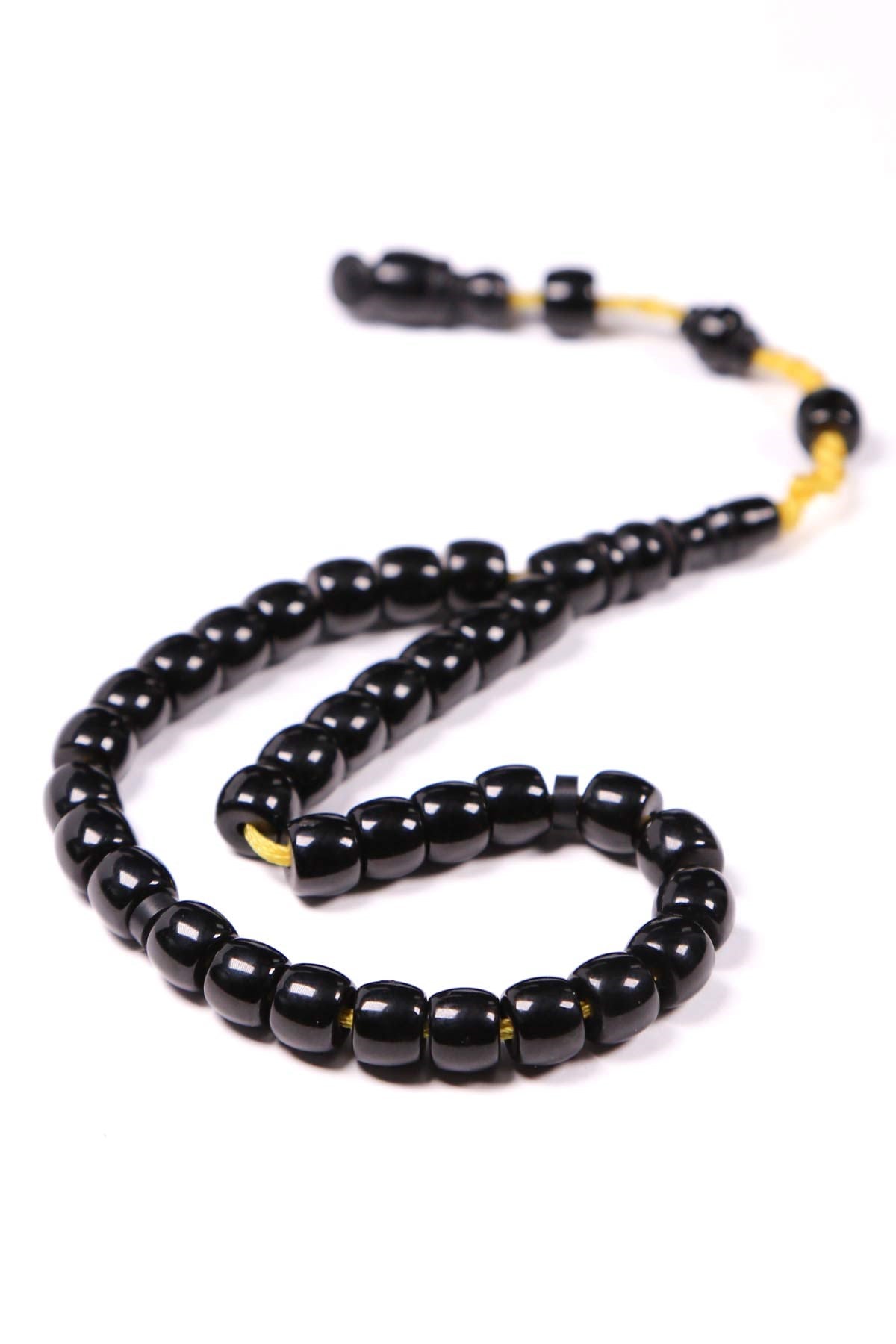 Havşa Delim Küçük Boy Siyah Sıkma Kehribar Tesbih