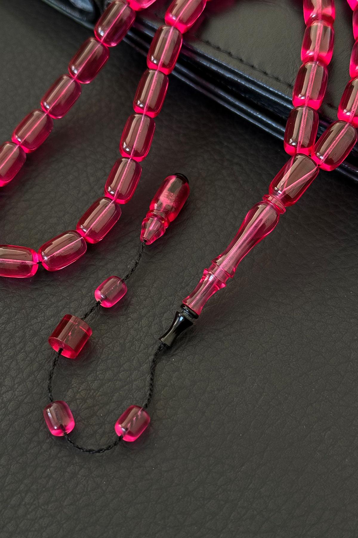 Kumpas İşçilik Kapsül Pembe Ateş Kehribar Tesbih