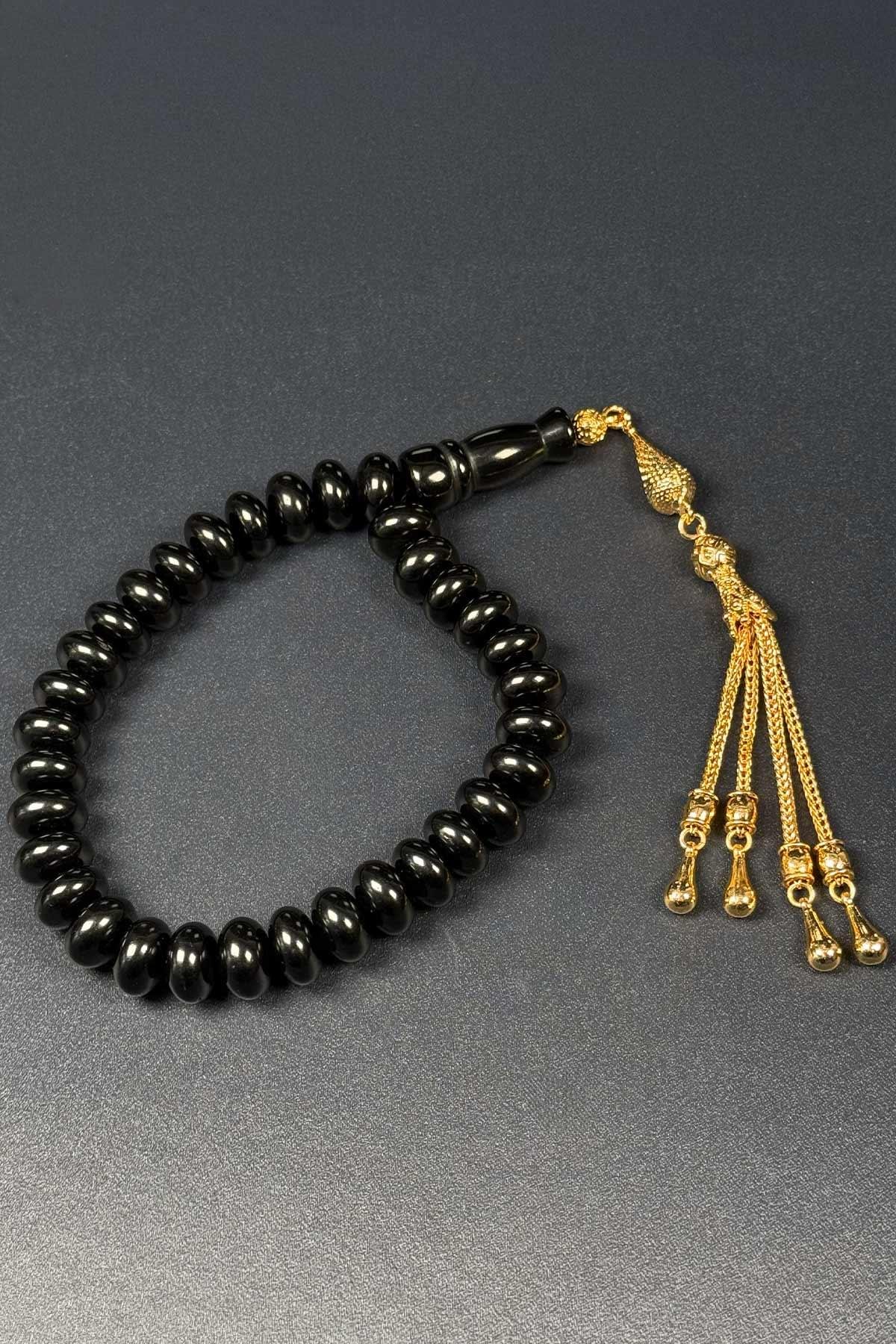 Basık Kesim Özel Püsküllü Gürcü Oltu Taşı Tesbih