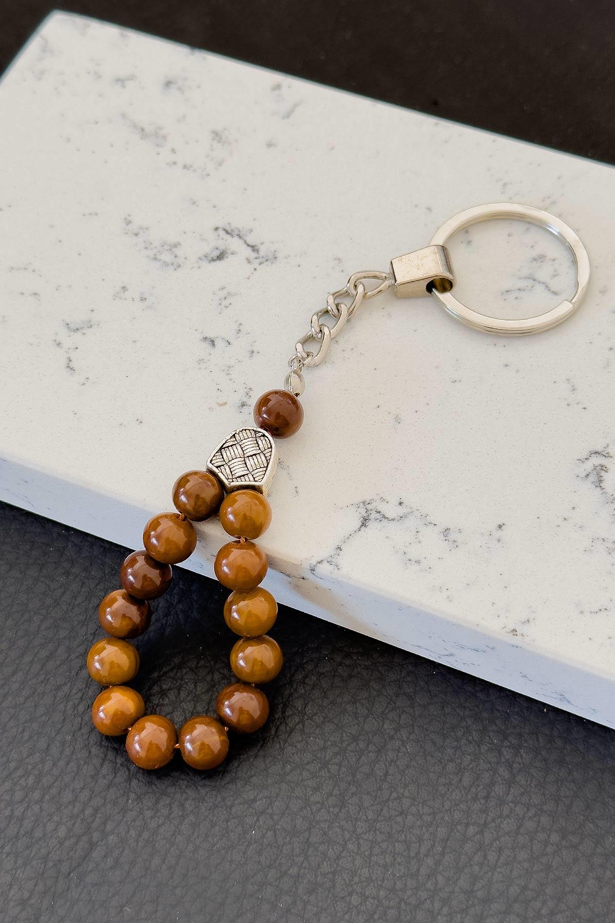 Küre Kahverengi Tesbih Anahtarlık