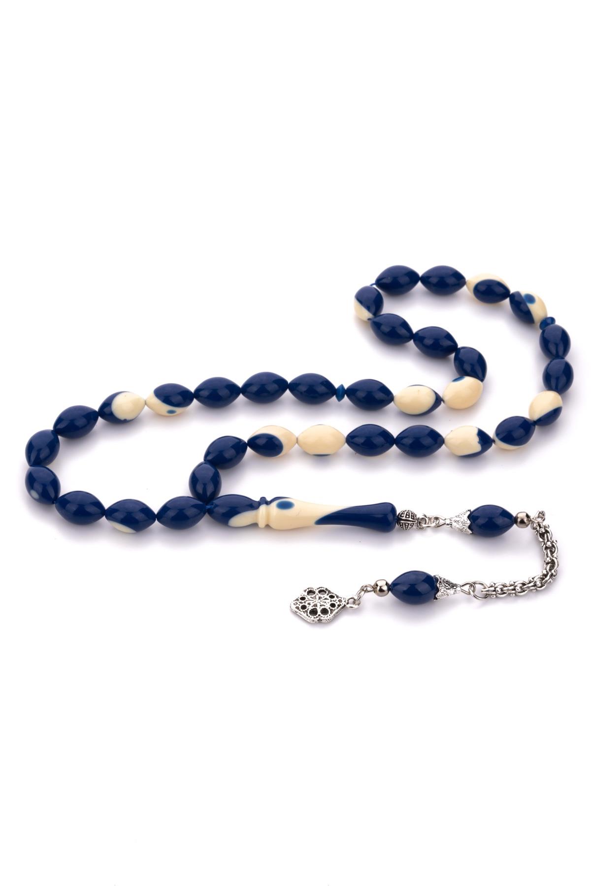 Lacivert Renk Bilardo Benzetme Toz Kehribar Tesbih