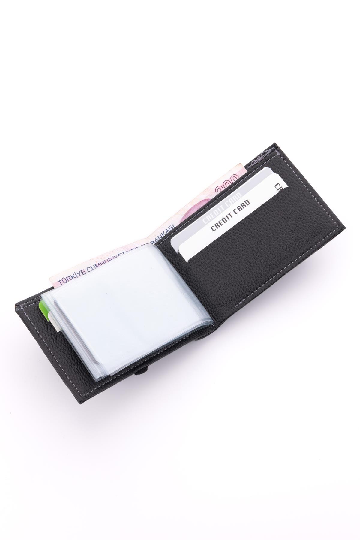 Lastiklik Siyah Renk Kartlık Cüzdan