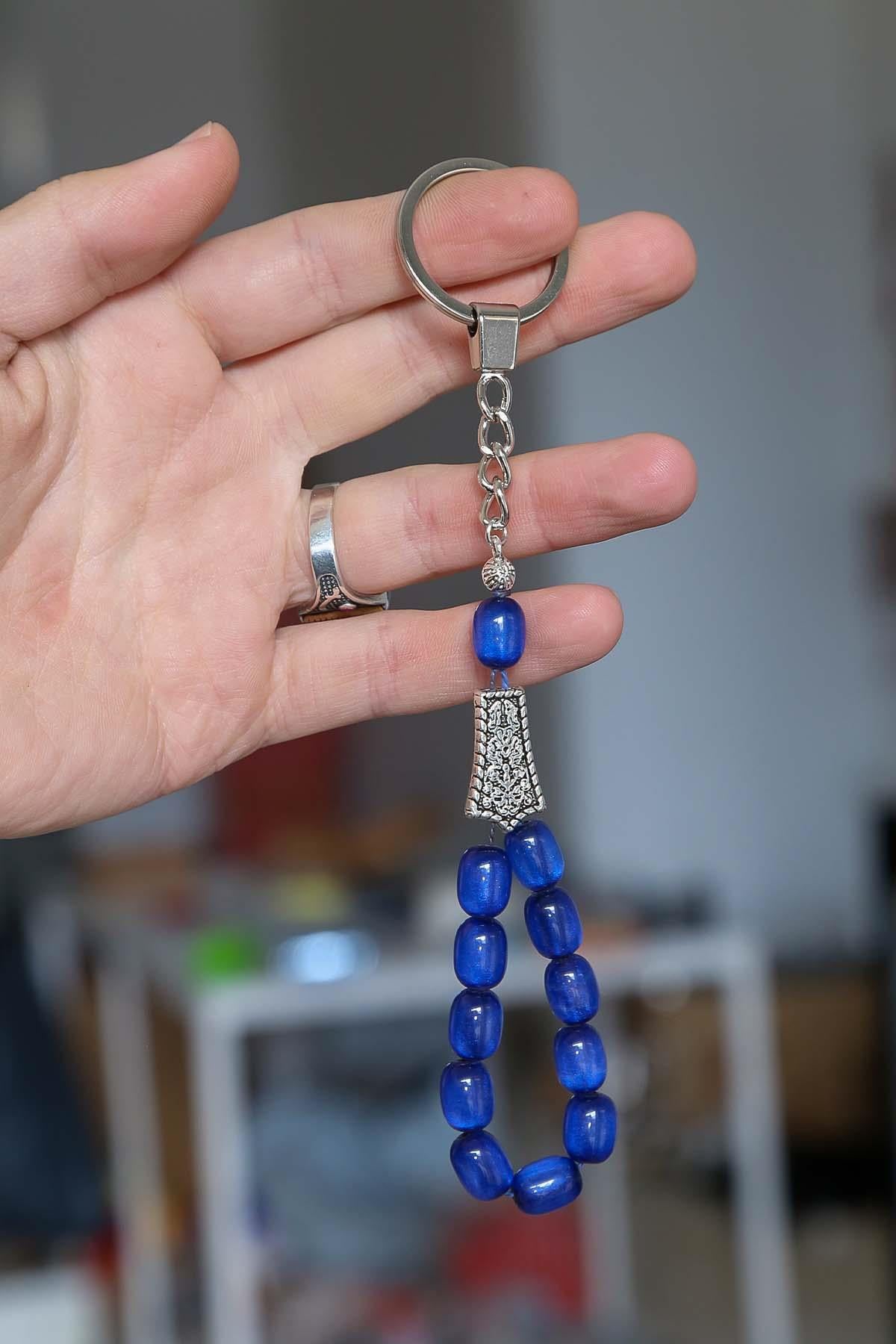 Mavi Sedefimsi Renk Tesbih Anahtarlık