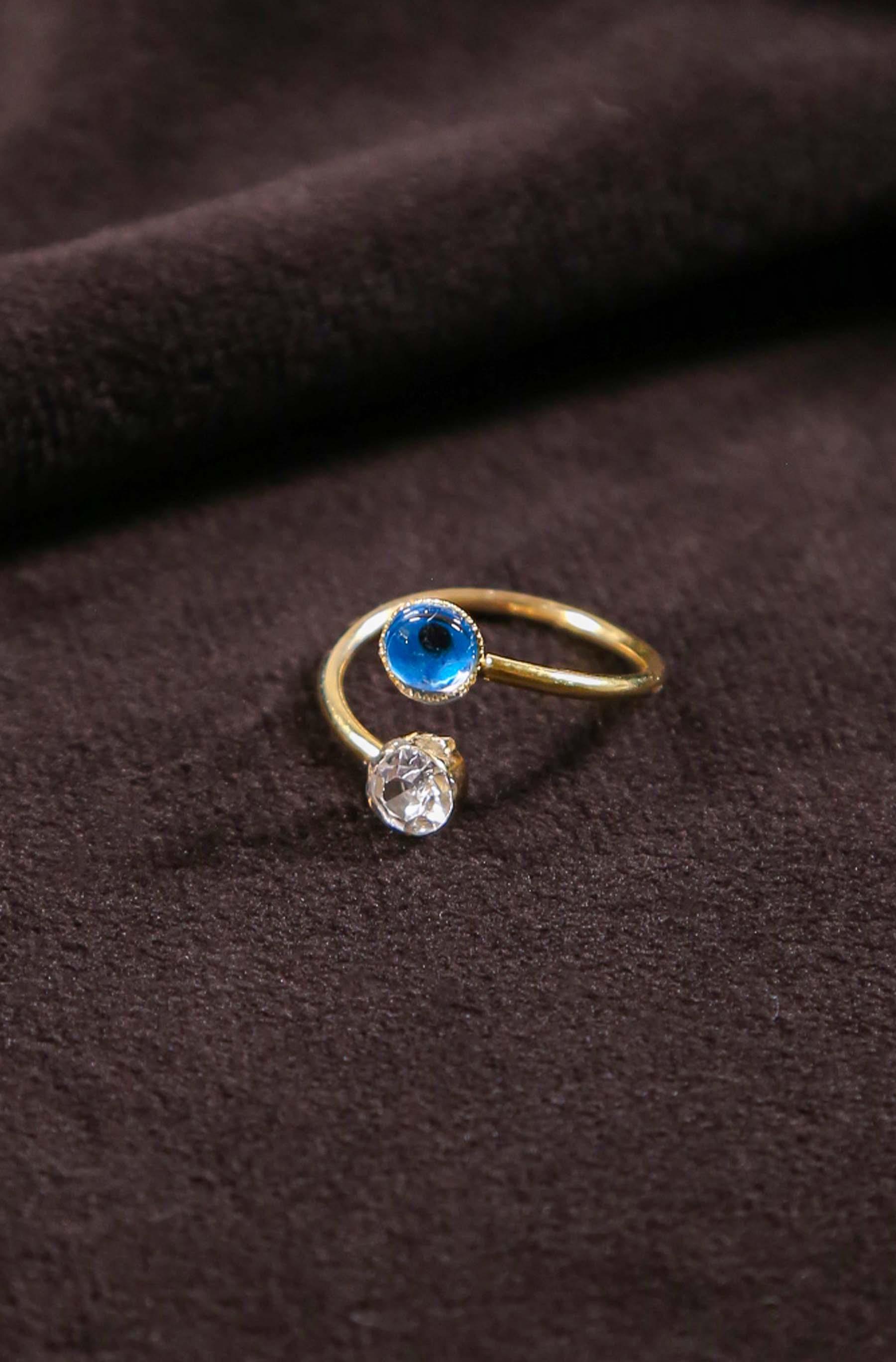 Mavi ve Tektaş Model Ayarlanabilir Kadın Yüzük