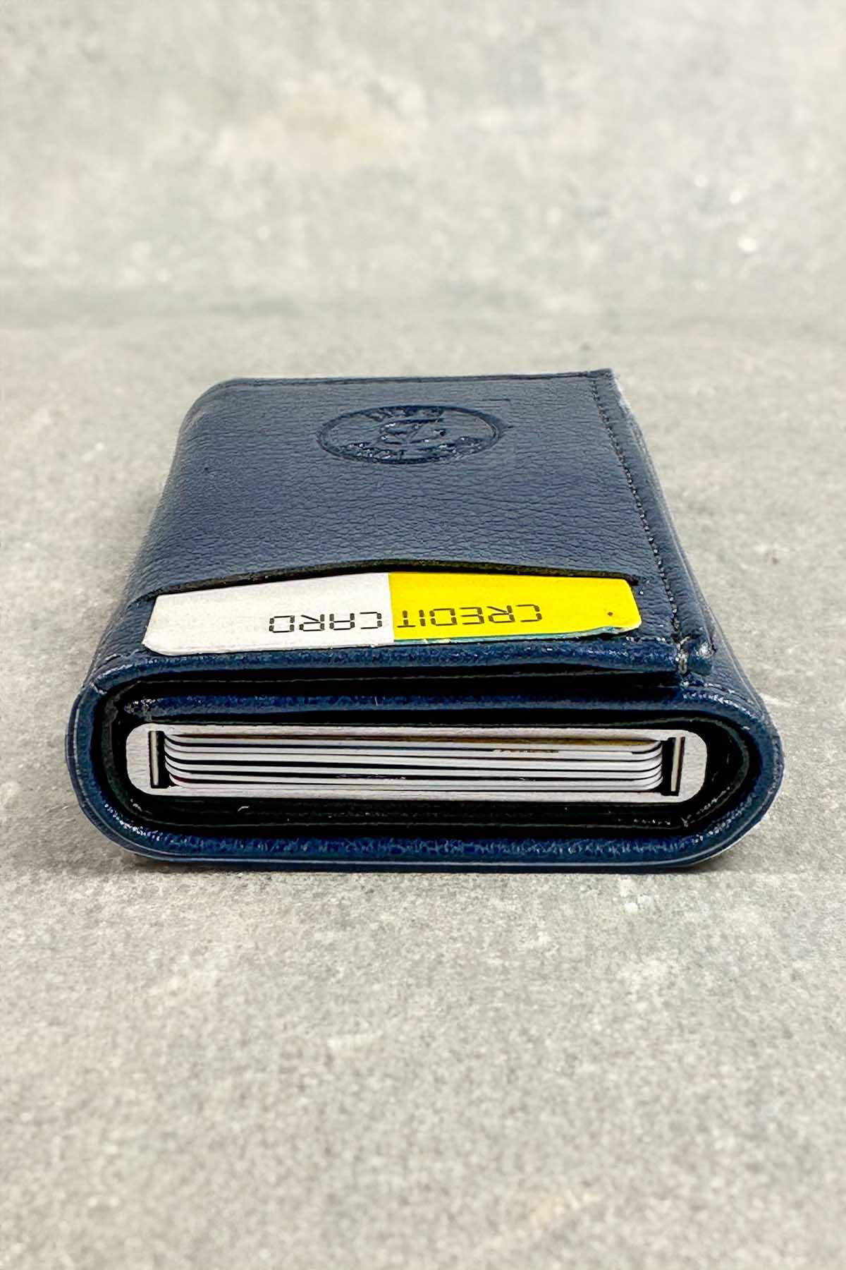 Mekanizmalı Lacivert Kartlık Cüzdan