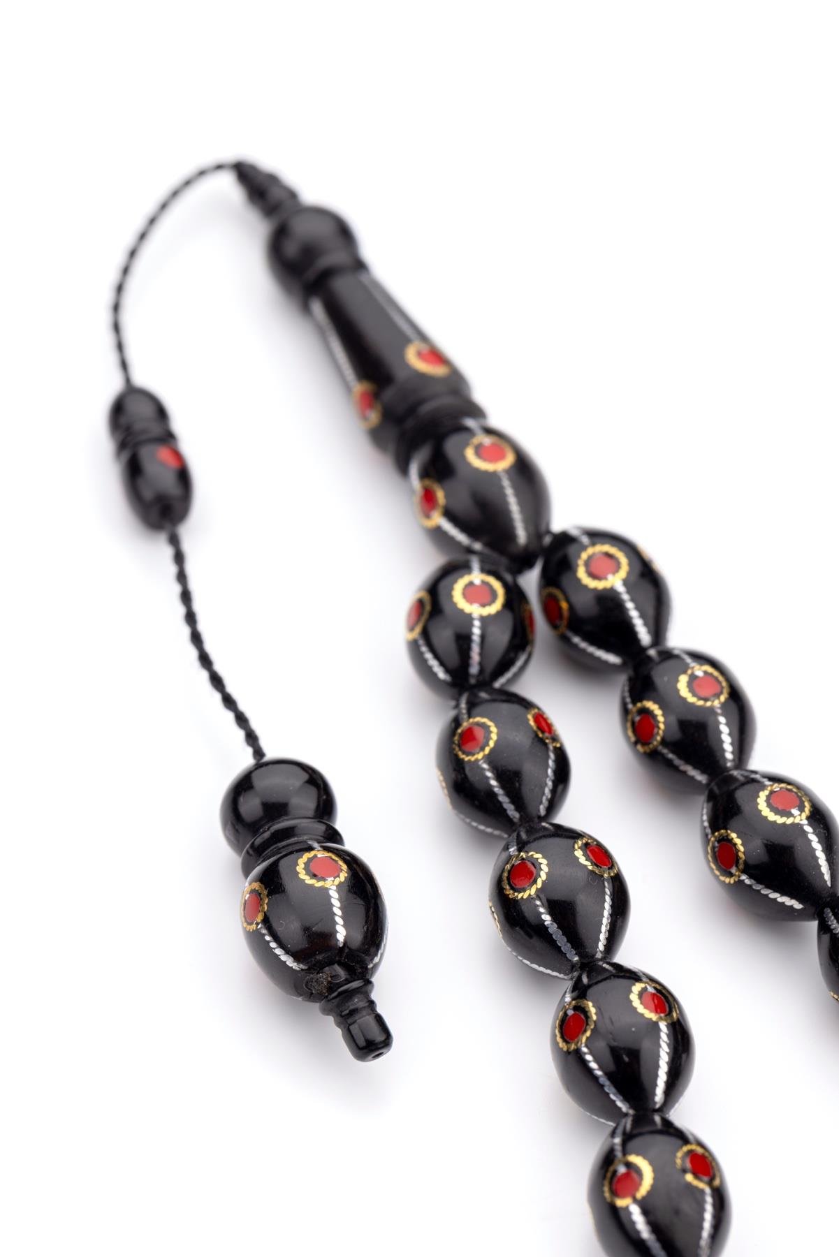 Mercan Taş Detaylı 17lik Kuka İşleme Tesbih