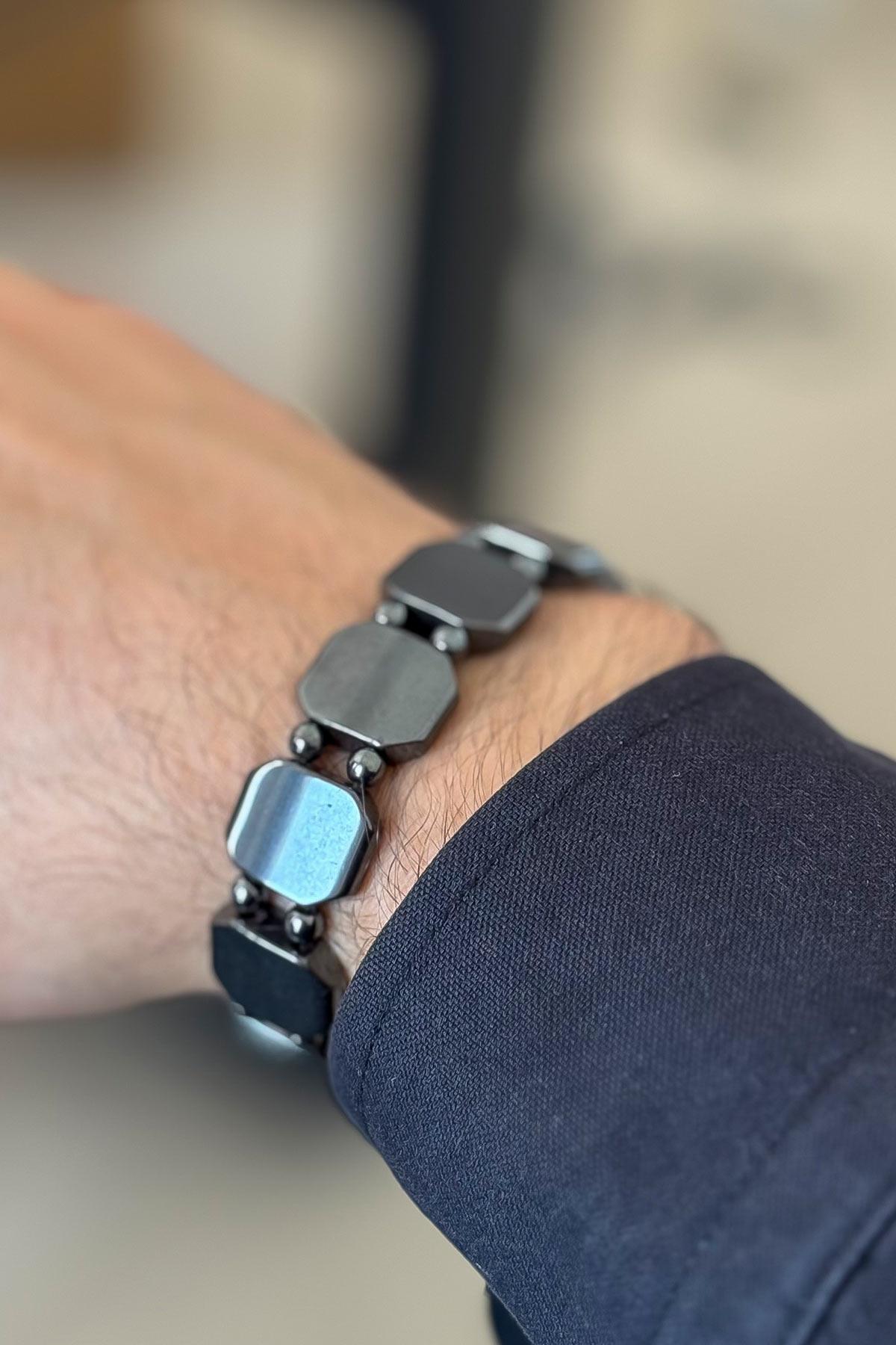 Modern Tasarım Hematit Taşı Bileklik