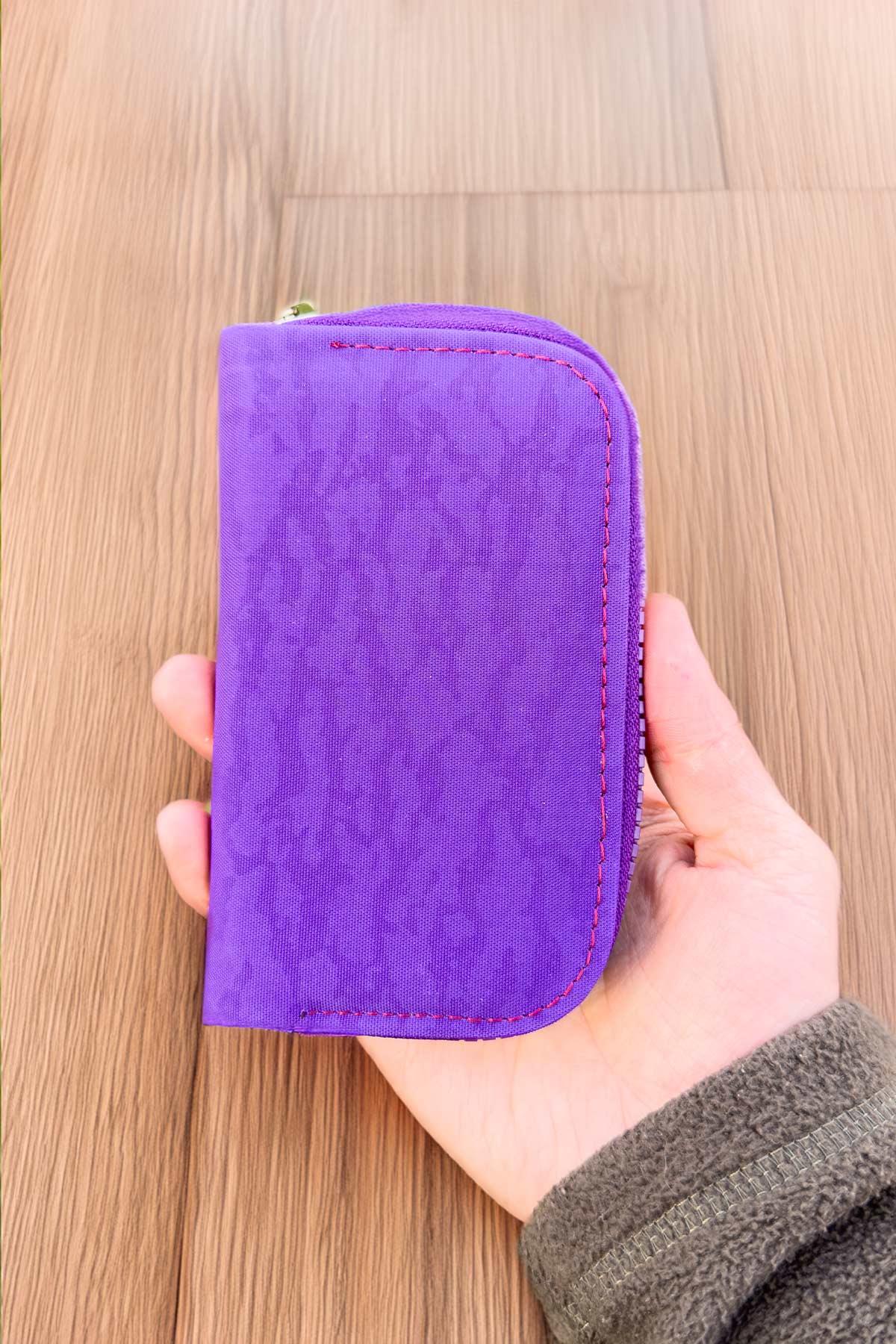 Mor Renk Küçük Boy Kumaş Kadın Cüzdan Kartlık