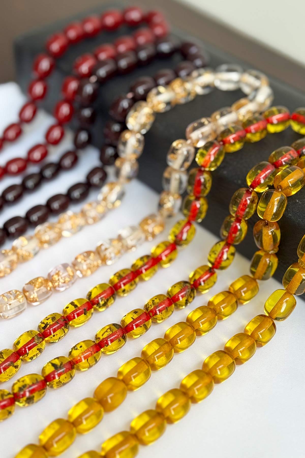 Muhteşem 5li İri Boy Toz Kehribar Seti